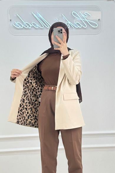 Leopar Astarlı Taş CeketHM1322