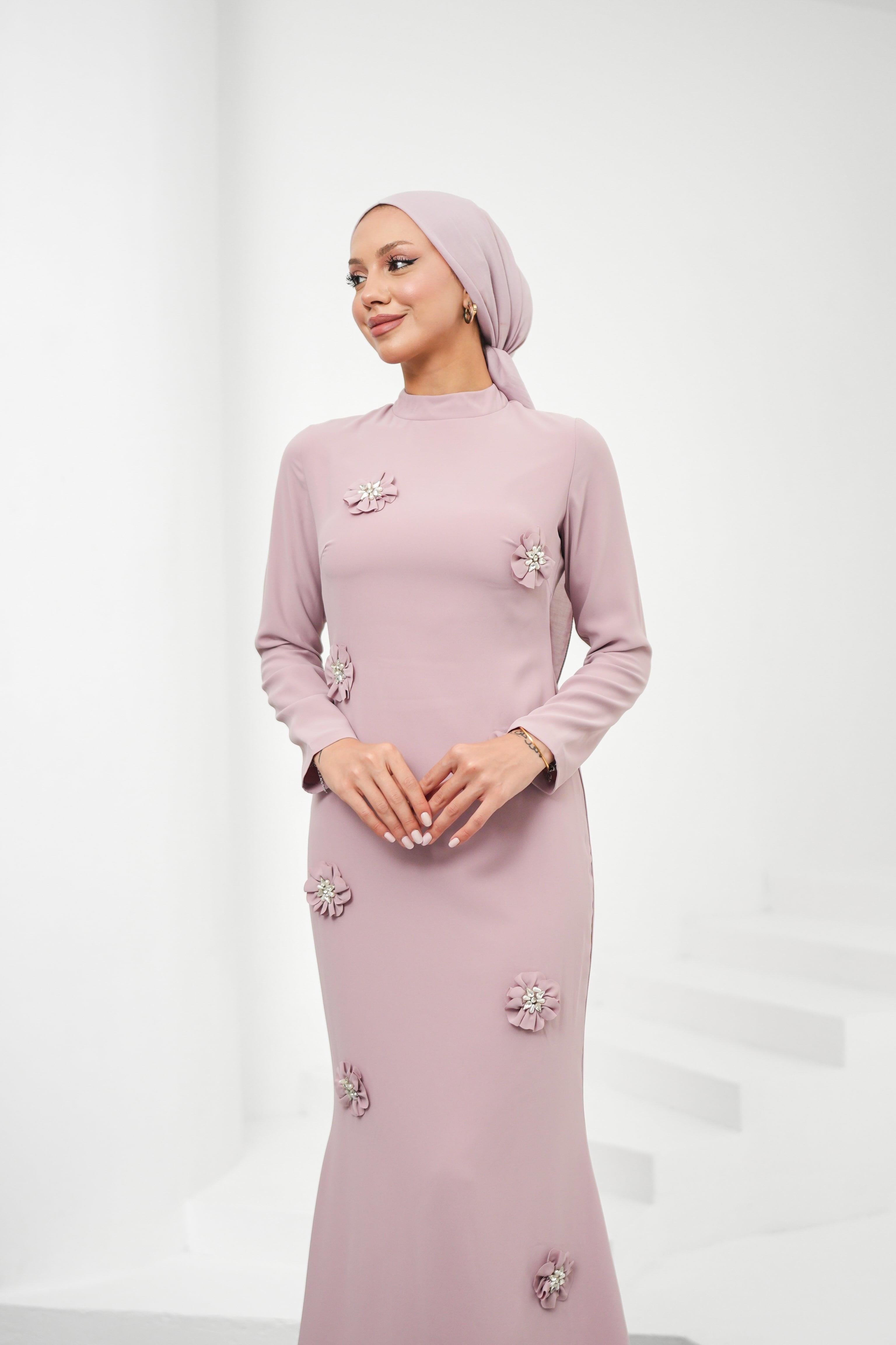 Nevbahar Adriana Krep Pudra Tesettür AbiyeLP6316