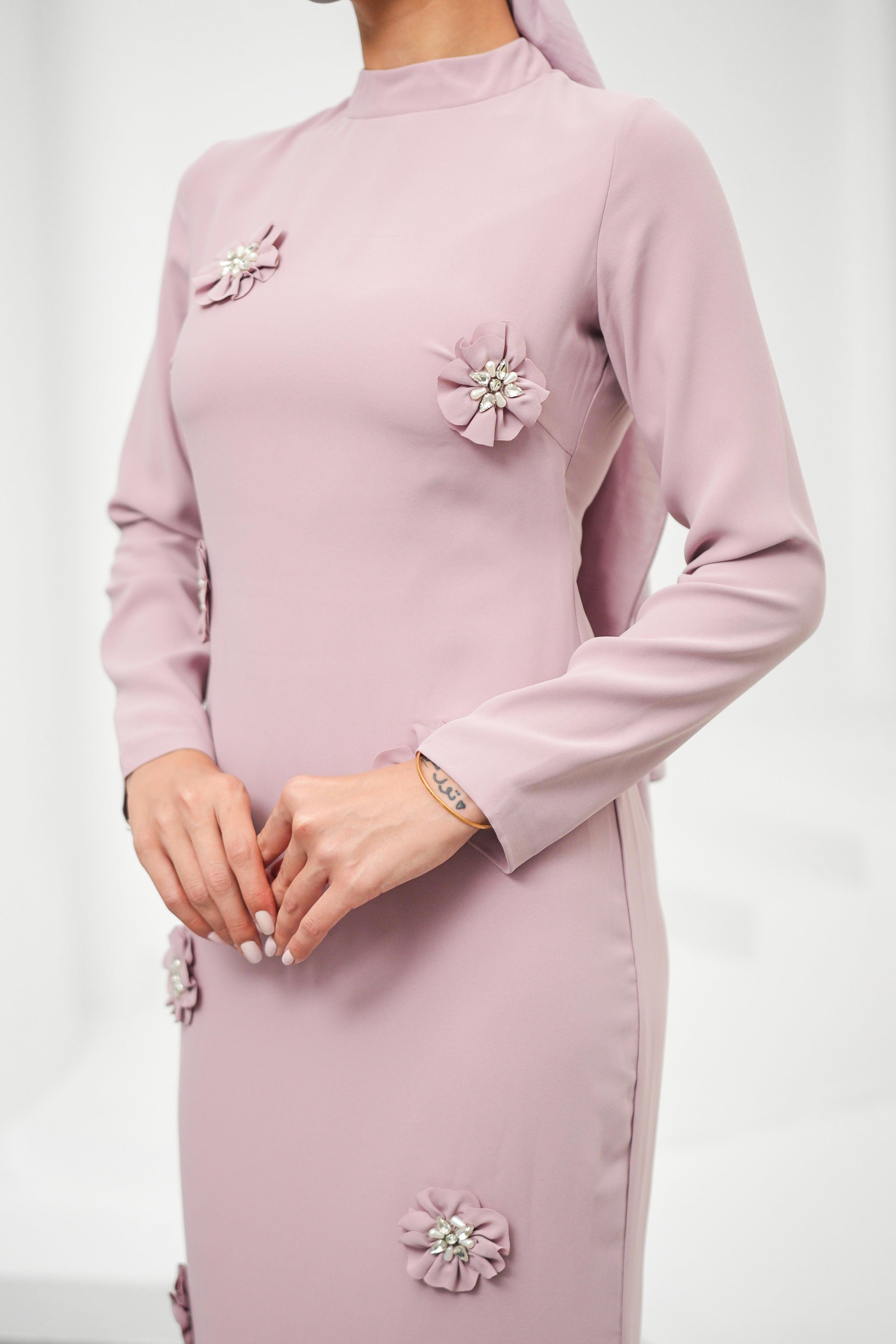 Nevbahar Adriana Krep Pudra Tesettür AbiyeLP6316