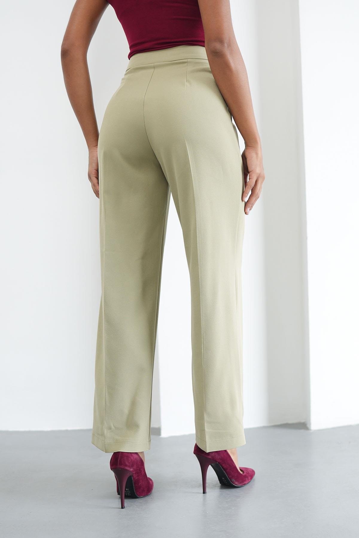 Palazzo Yağ Yeşili PantolonHM1335