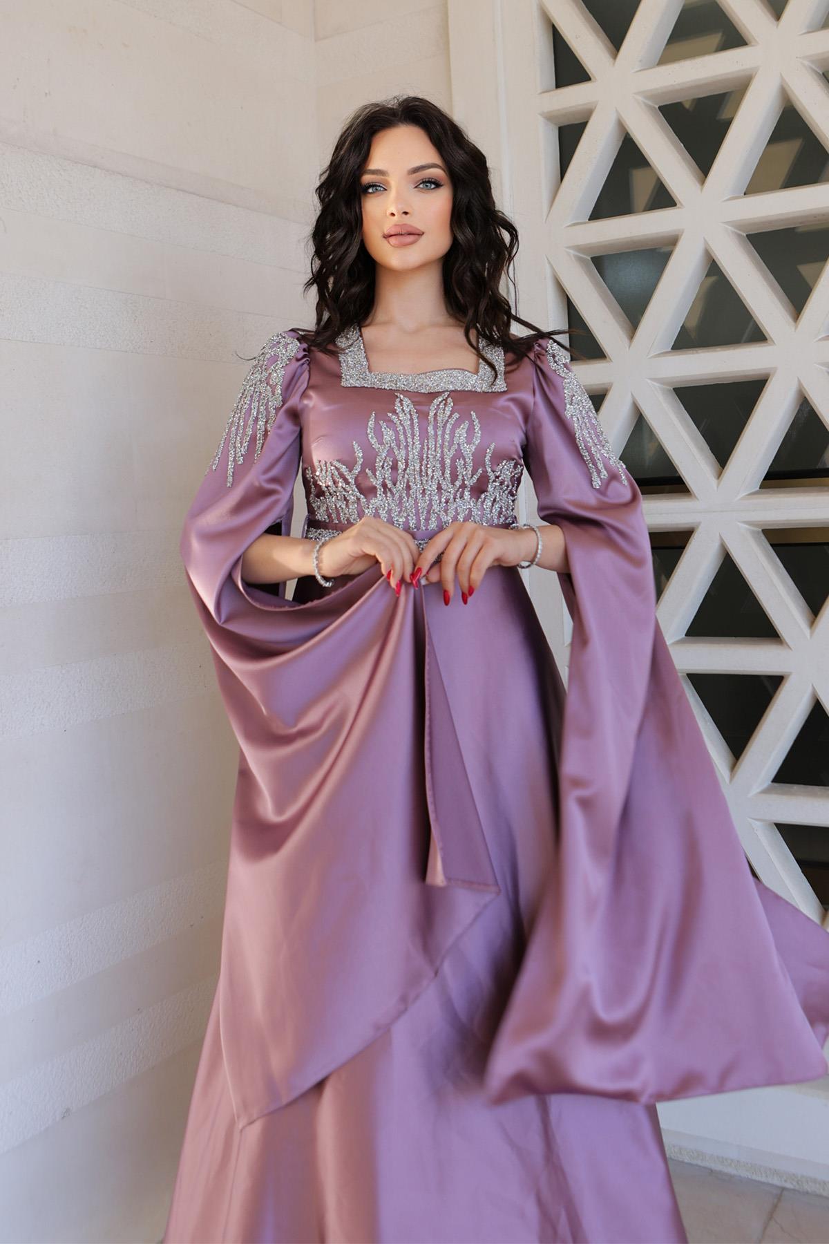 Hijab Swan Evening Dress LilaLP2021