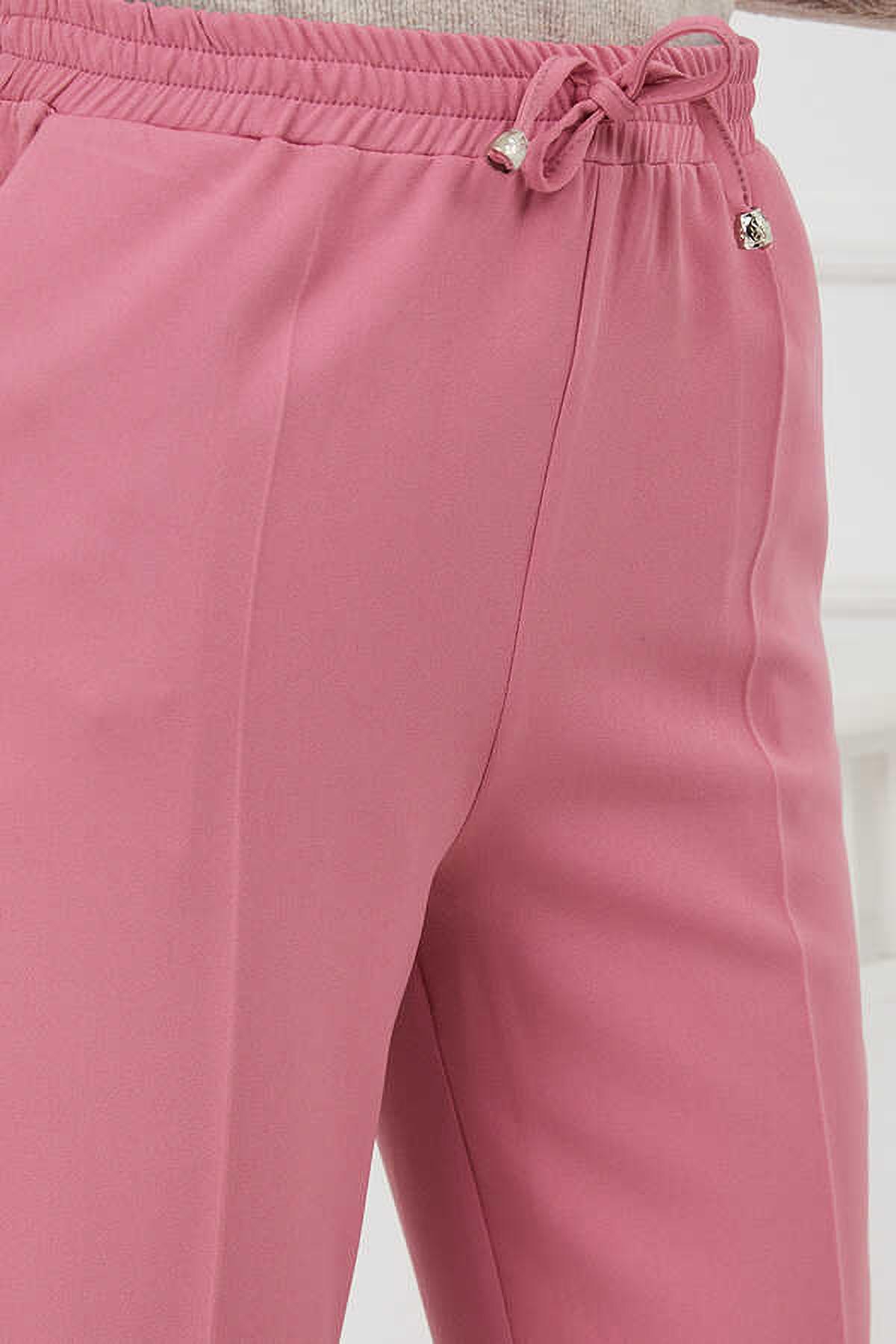 Tesettür Beli Lastikli Pantolon PembeHM2794