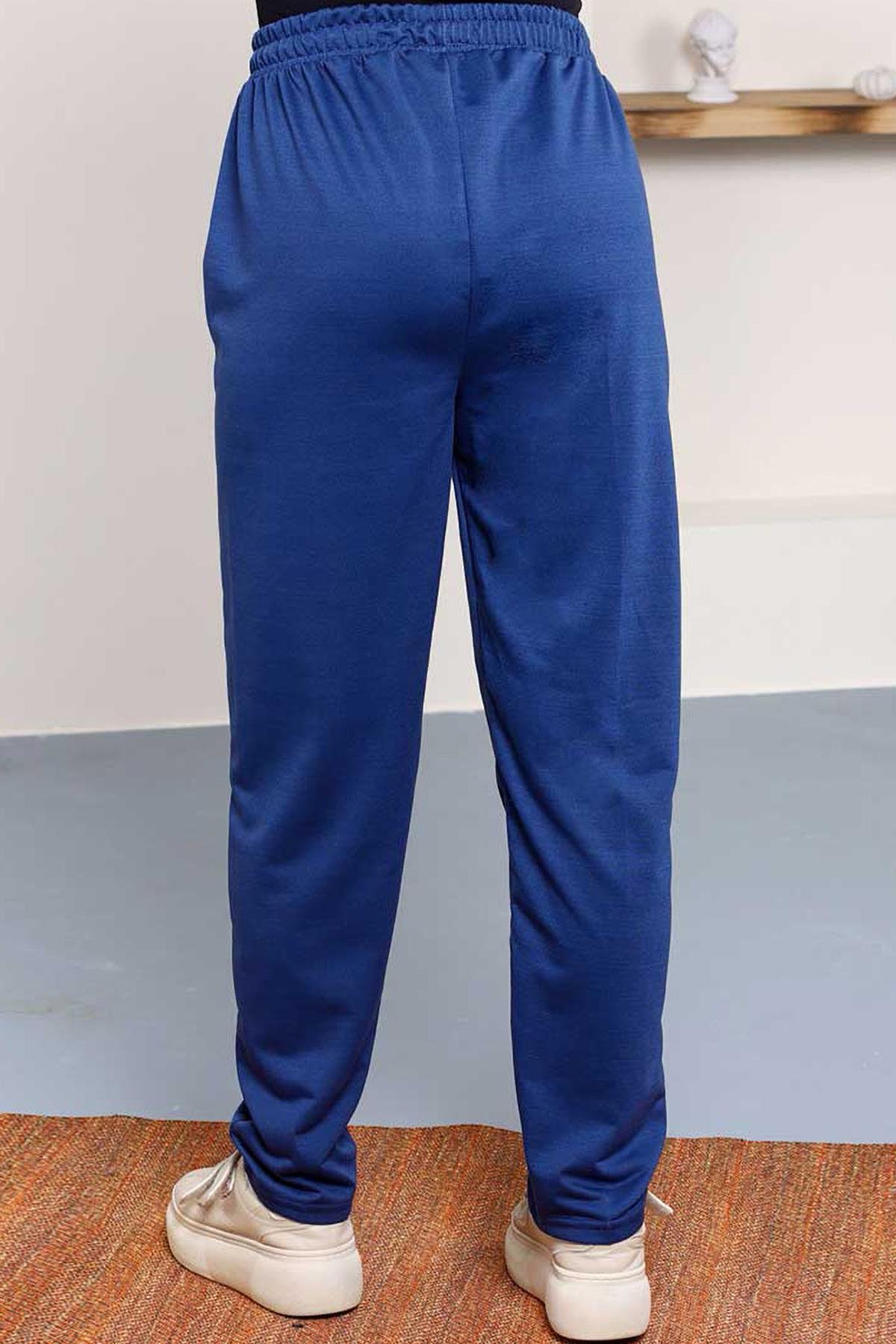 Tesettür Beli Lastikli Stoperli Pantolon IndigoHM2252