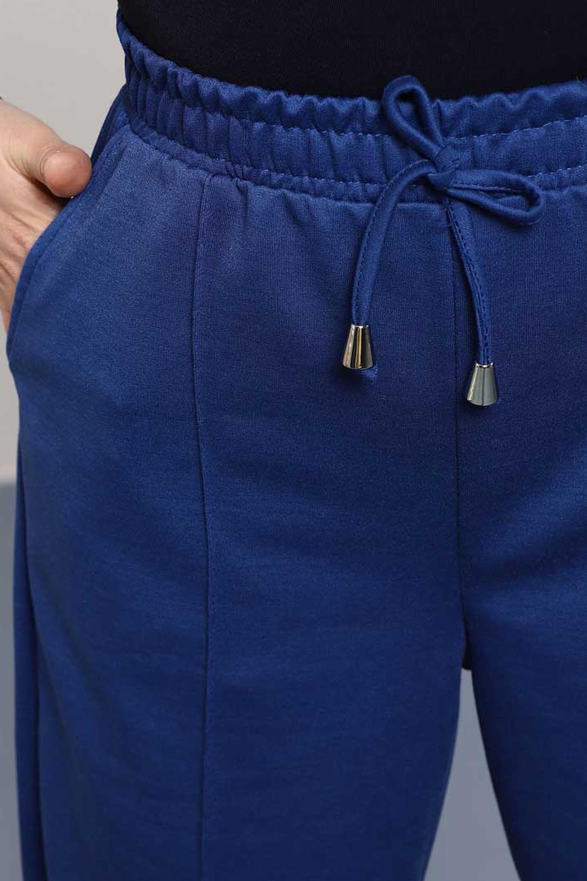 Tesettür Beli Lastikli Stoperli Pantolon IndigoHM2252