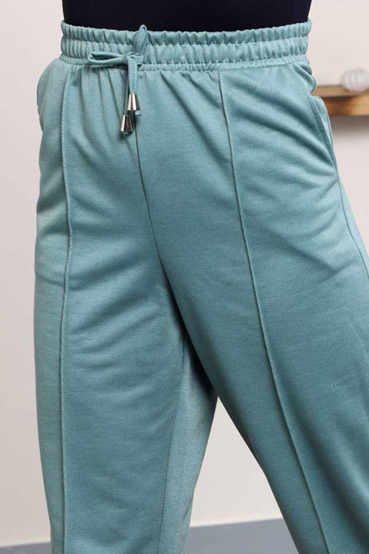 Tesettür Beli Lastikli Stoperli Pantolon MintHM2252
