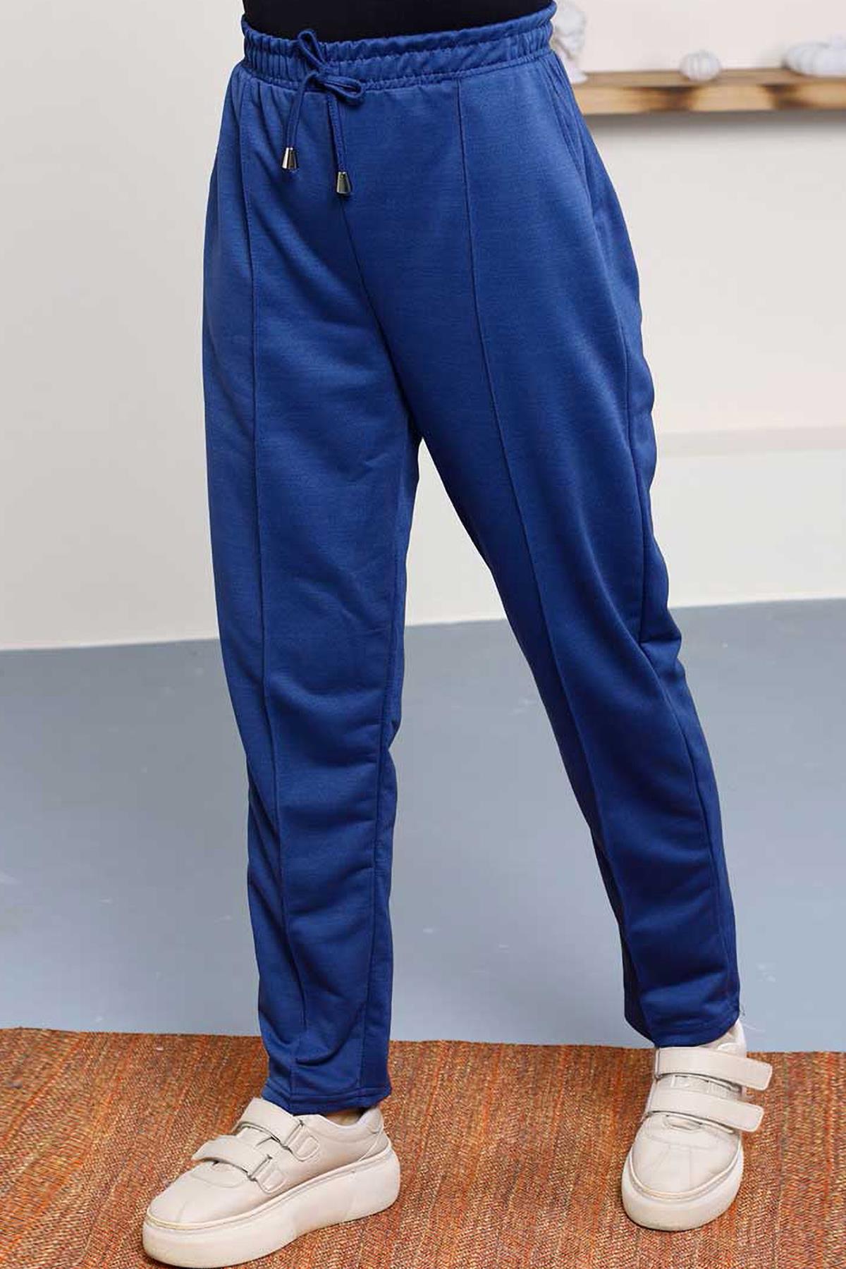 Tesettür Beli Lastikli Stoperli Pantolon IndigoHM2252