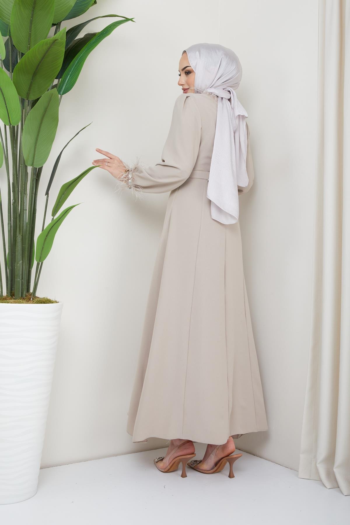 Tesettür Esla Krep Elbise BejHM4142-1