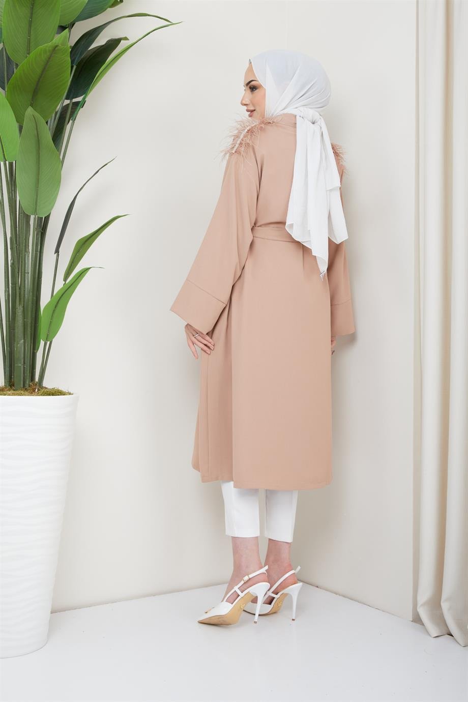 Tesettür Esle Krep Kimono Vizonhm4151