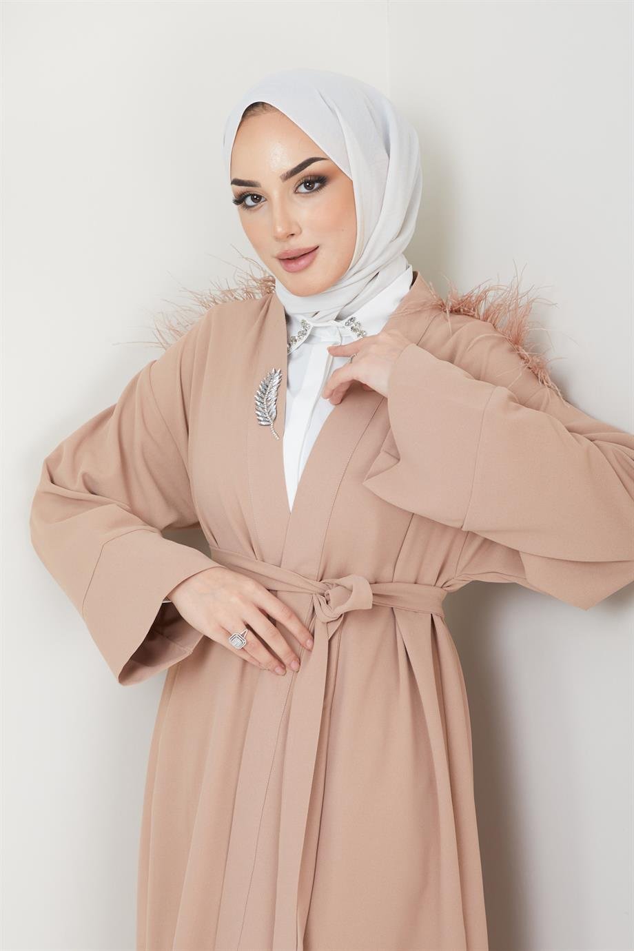Tesettür Esle Krep Kimono Vizonhm4151