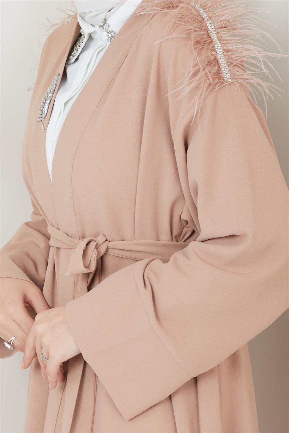 Tesettür Esle Krep Kimono Vizonhm4151