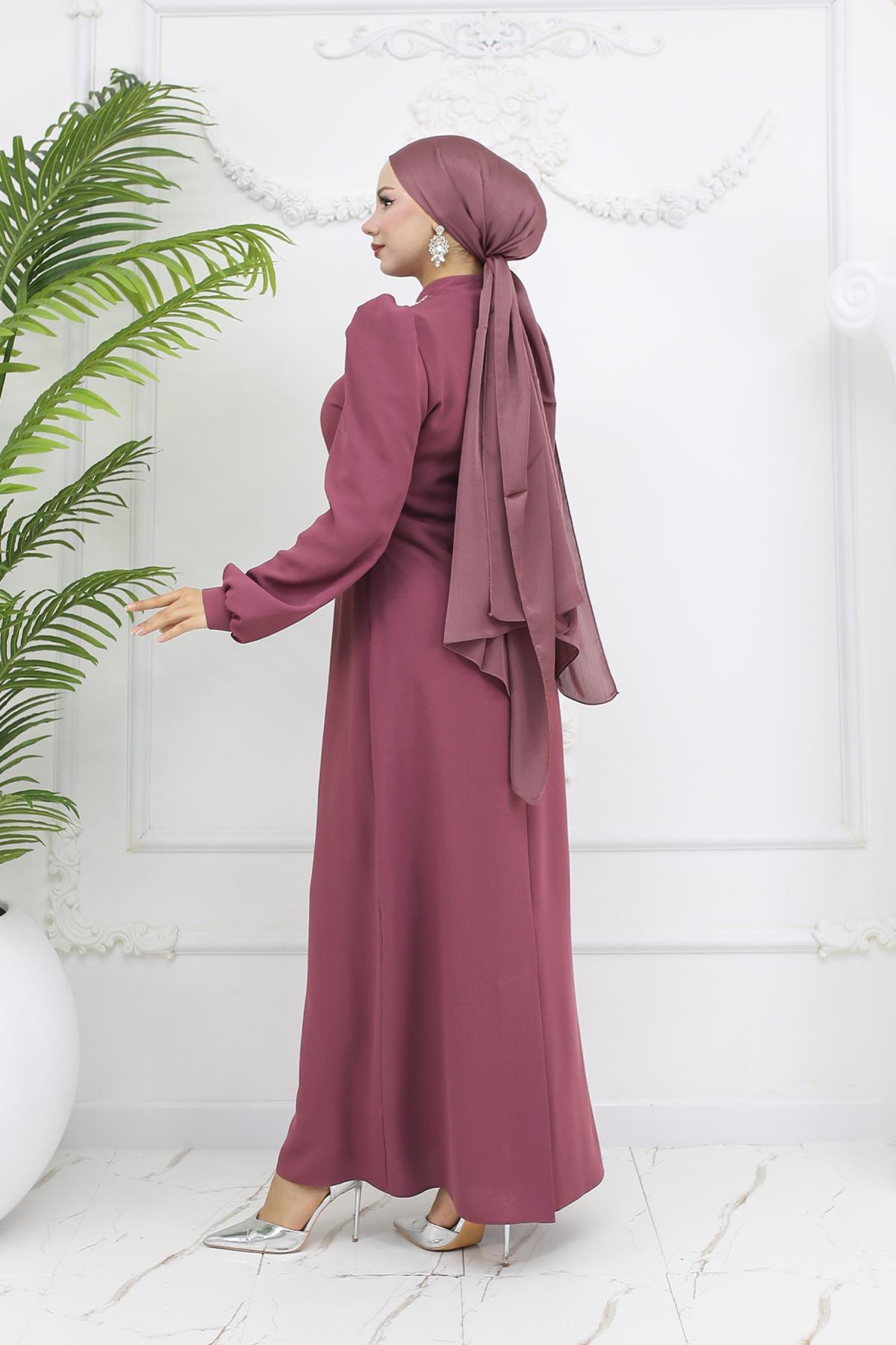 Tesettür Eva Krep Abiye GülLP6162