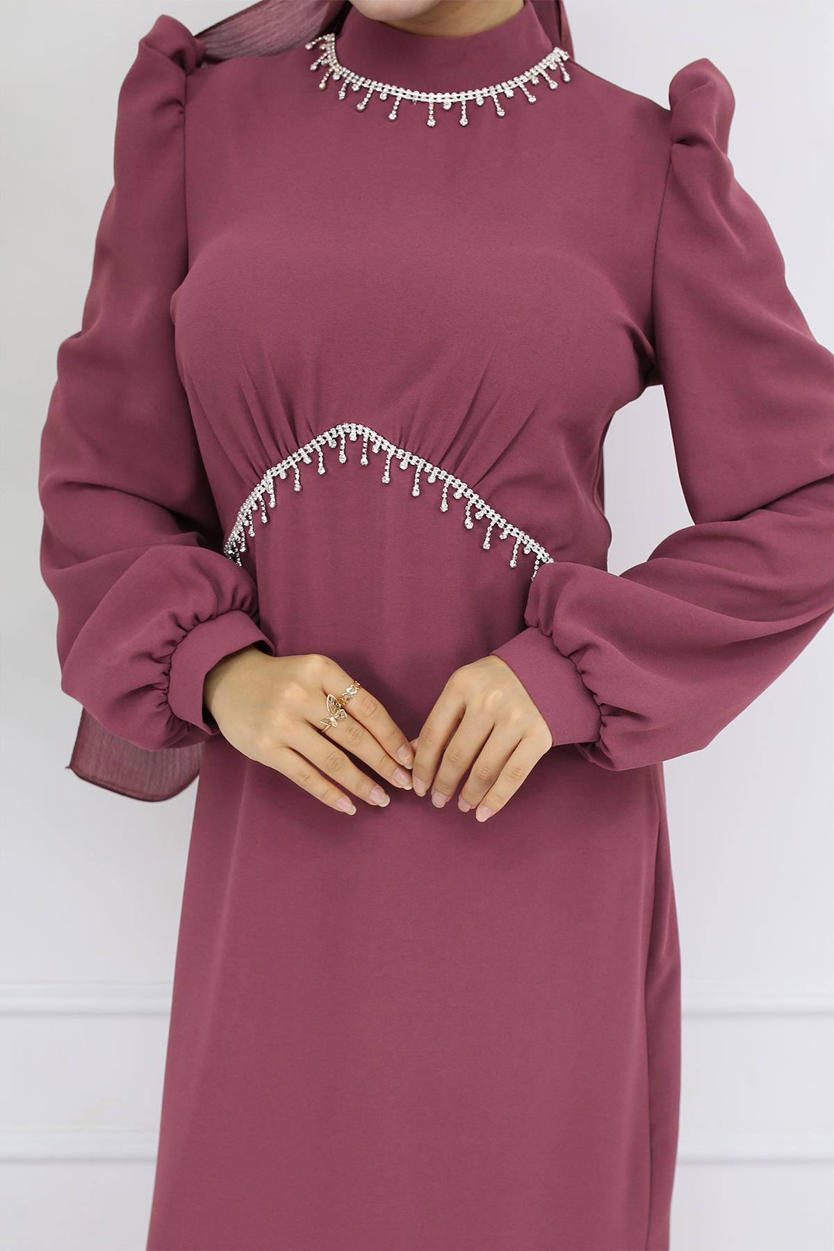 Tesettür Eva Krep Abiye GülLP6162