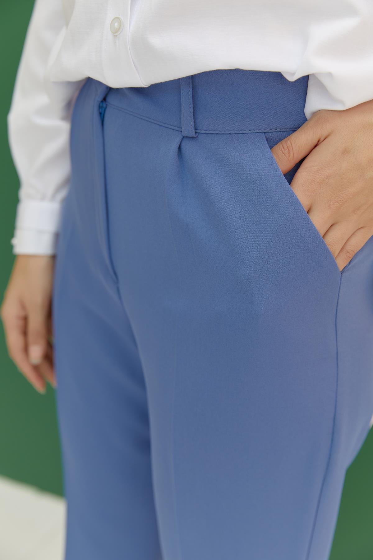 Tesettür Fleto Cepli Pantolon IndigoHM1844