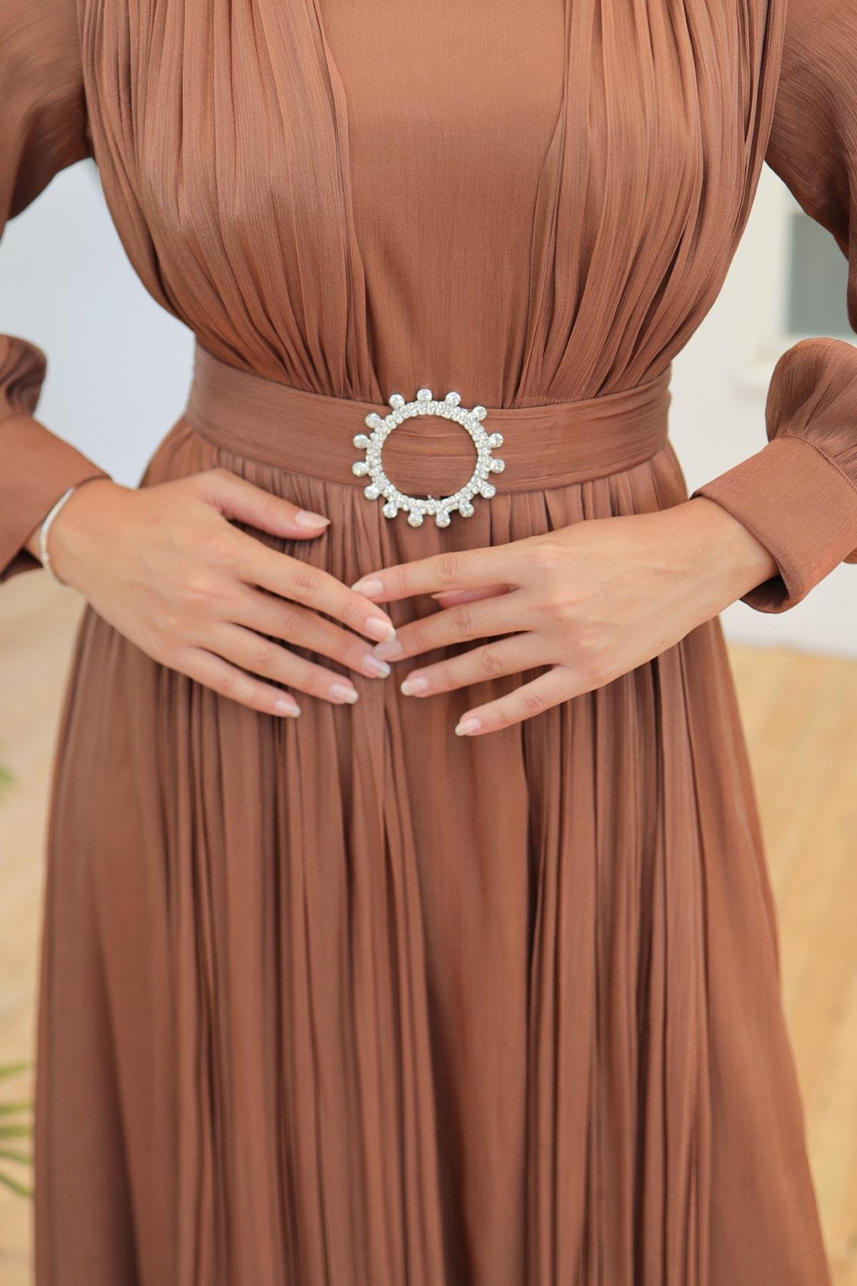 Tesettür Havin Işıltı Abiye TabaLP6078