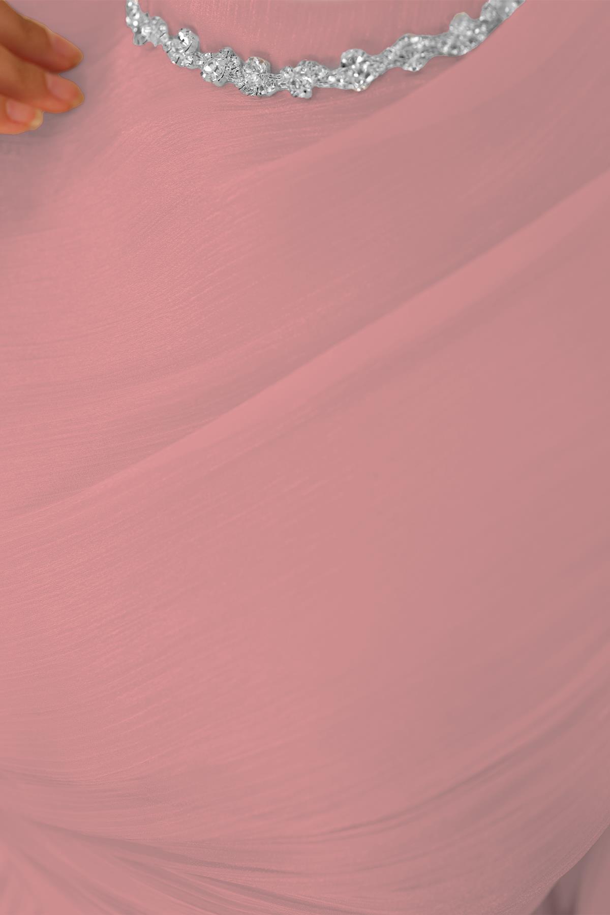 Tesettür İlay Işıltı Abiye PudraLP7002