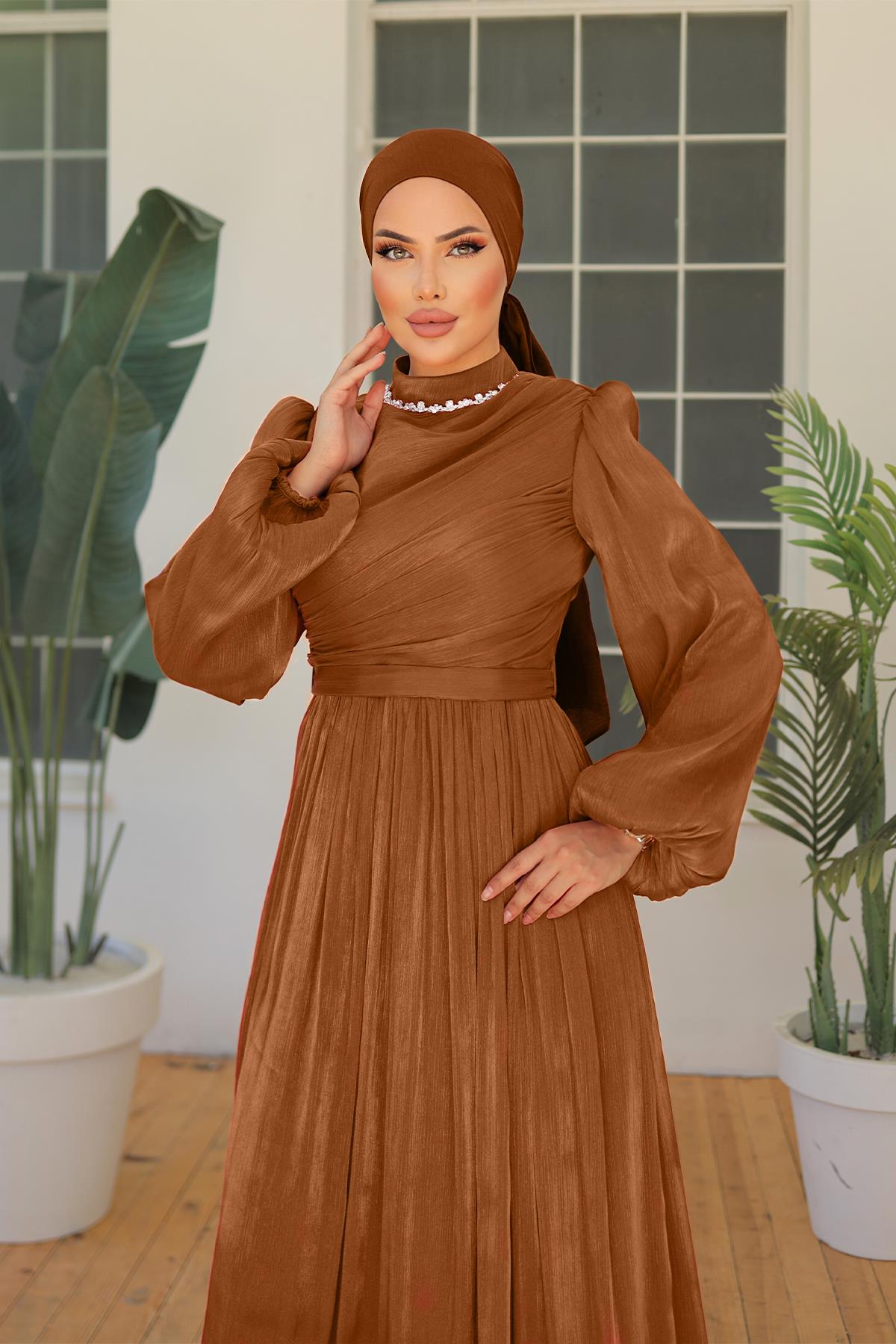 Tesettür İlay Işıltı Abiye TabaLP7002