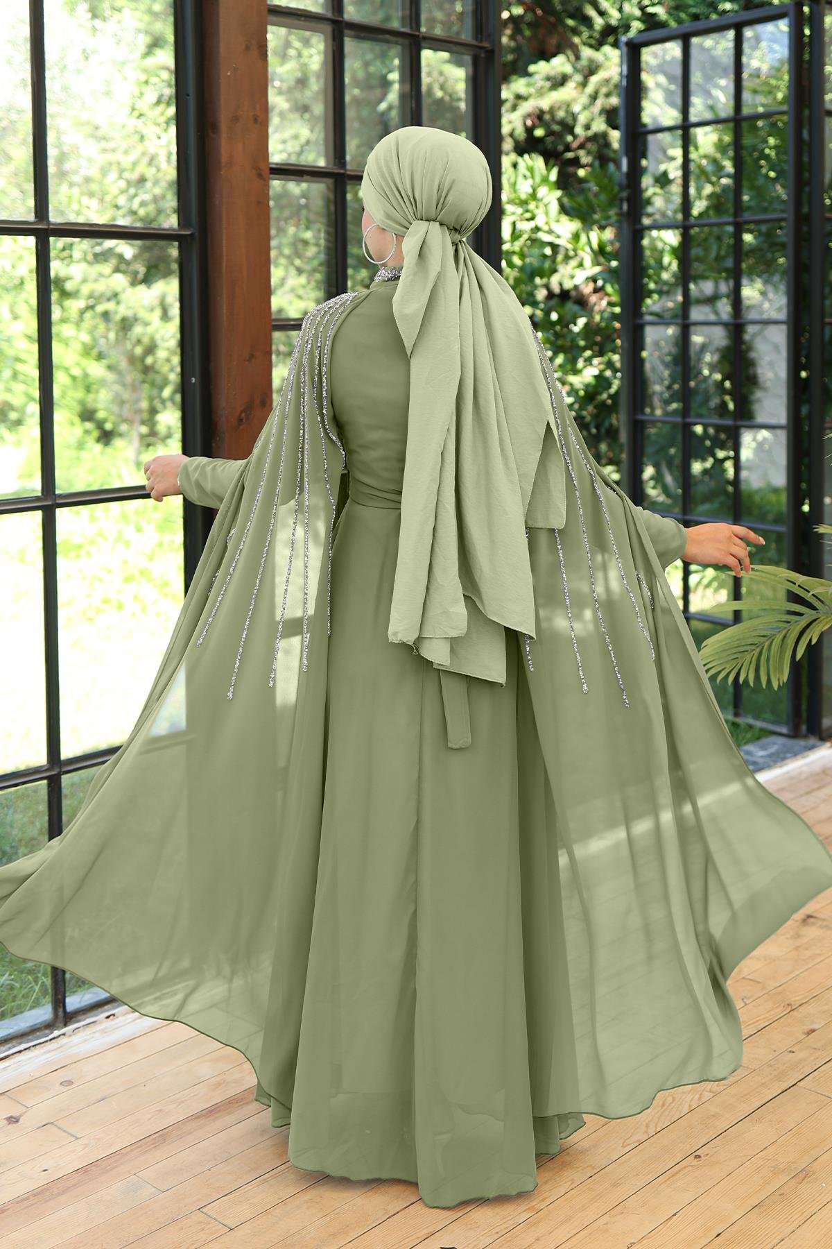 Tesettür Laren Şifon Abiye ÇağlaLP6088