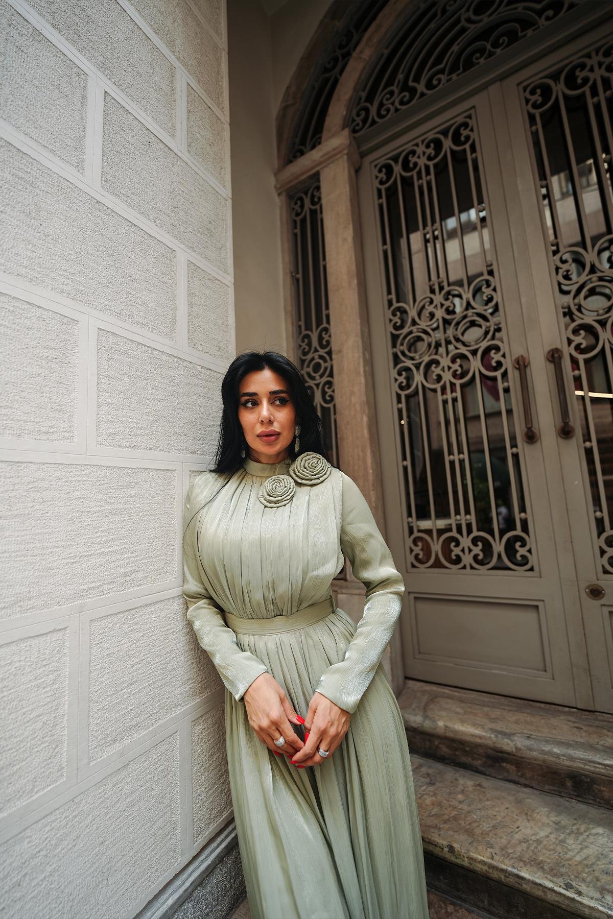 Tesettür Nevgül Işıltı Abiye ÇağlaLP6298