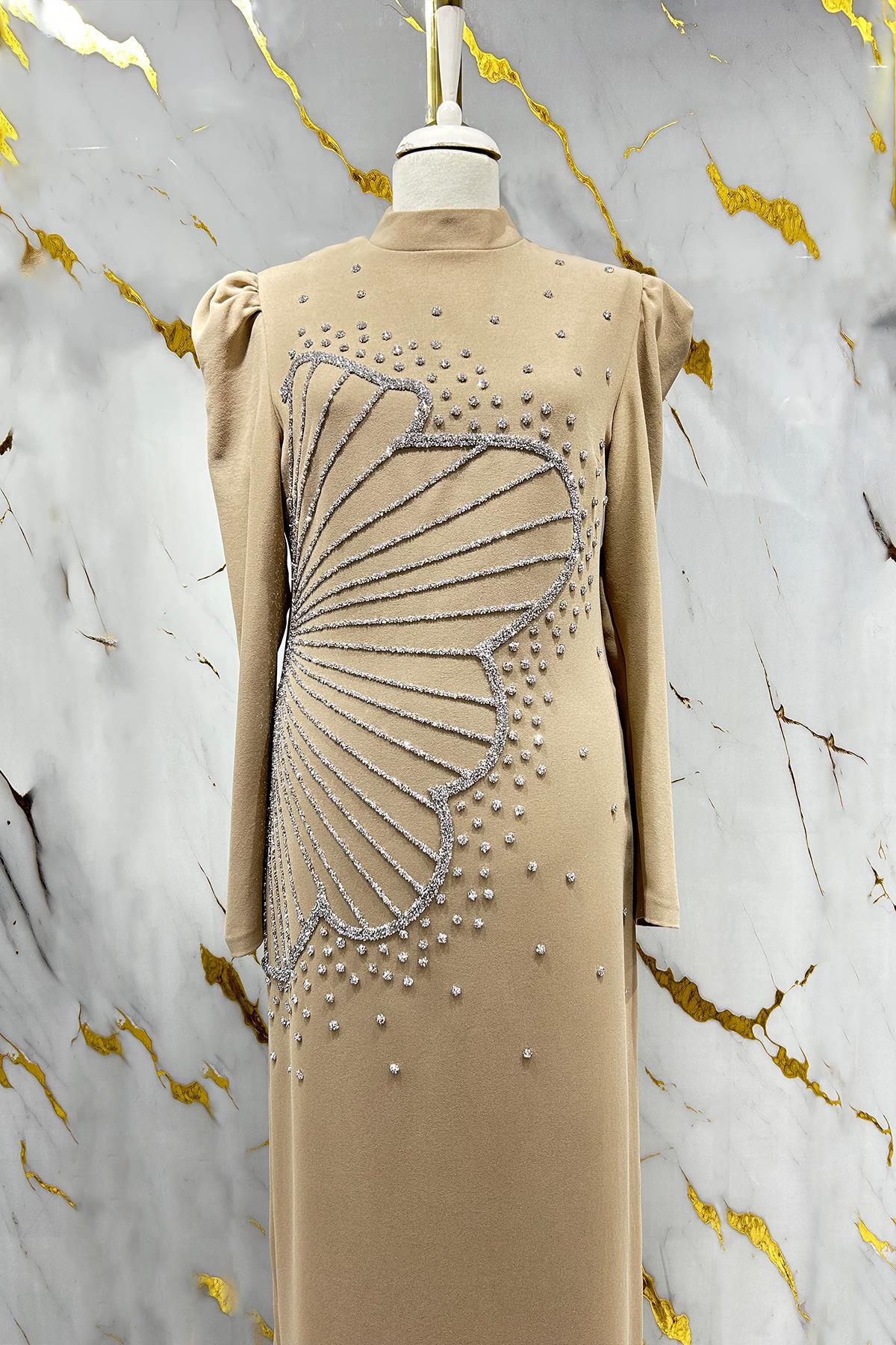 Tesettür Zer Krep Abiye BejLP6187