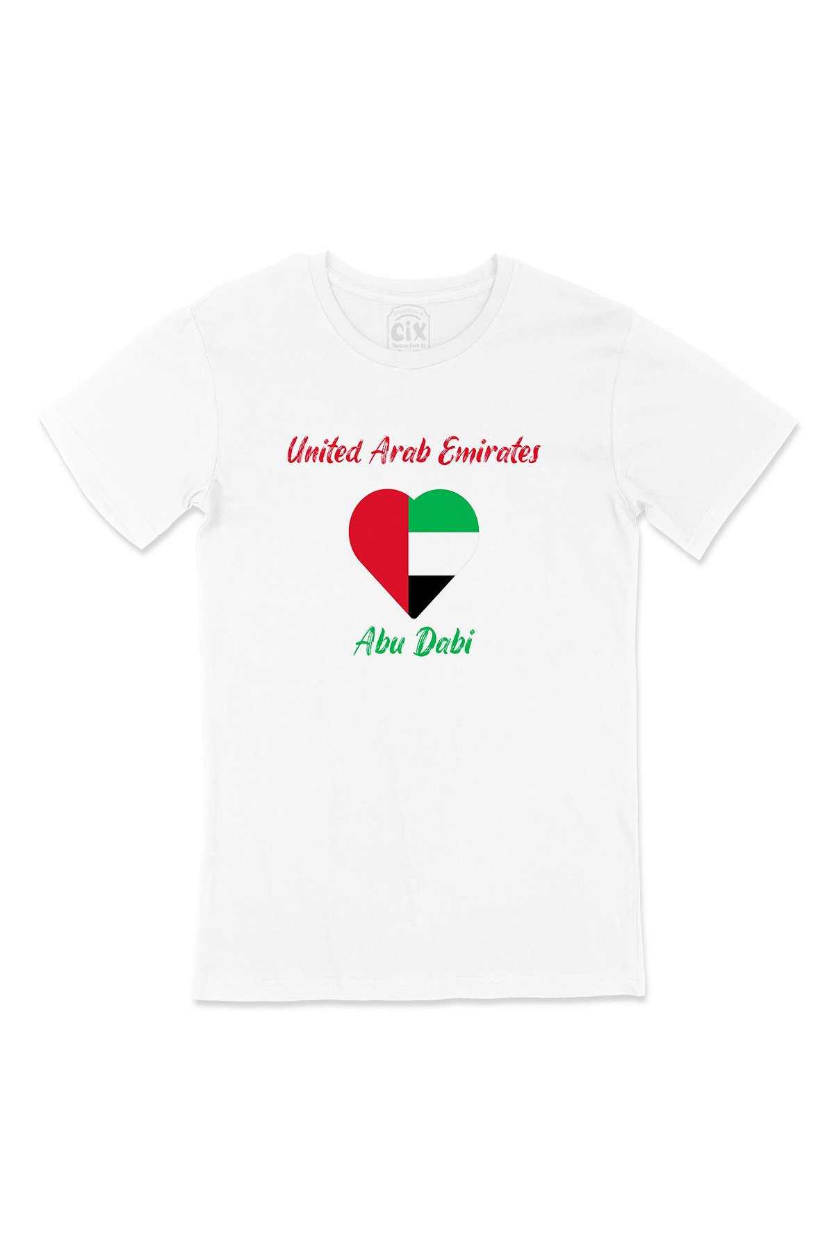 Abu Dabi Bayraklı Kalpli Tişört