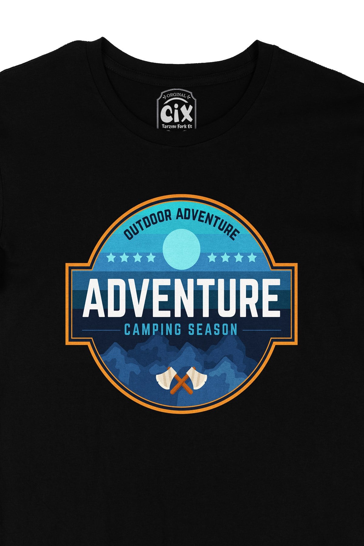 Adventure Camp Siyah Tişört