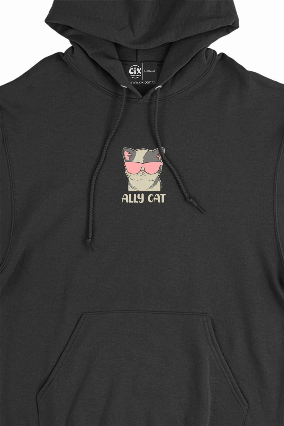 Ally Cat Minimal Kapşonlu Sweatshirt Hoodie Ally Cat Minimal Kapşonlu Sweatshirt Hoodie - Ücretsiz Kargo
