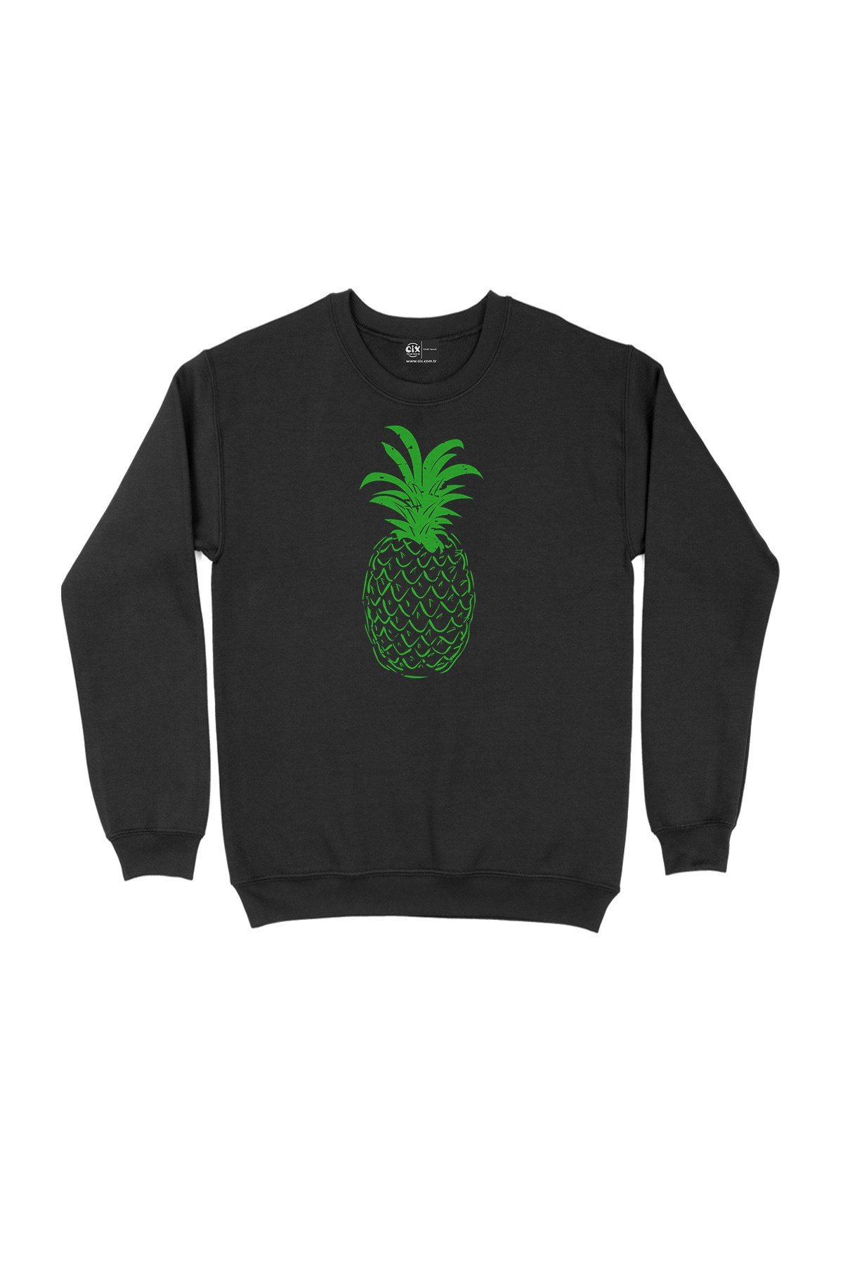 Ananaslı Siyah Sweatshirt