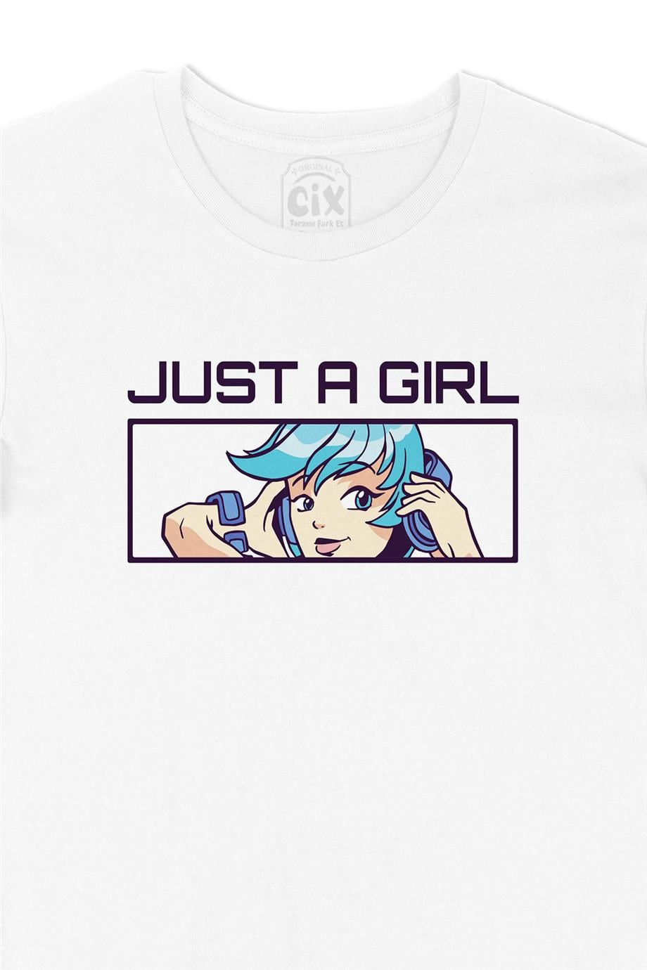 Anime Just A Girl Beyaz Tişört