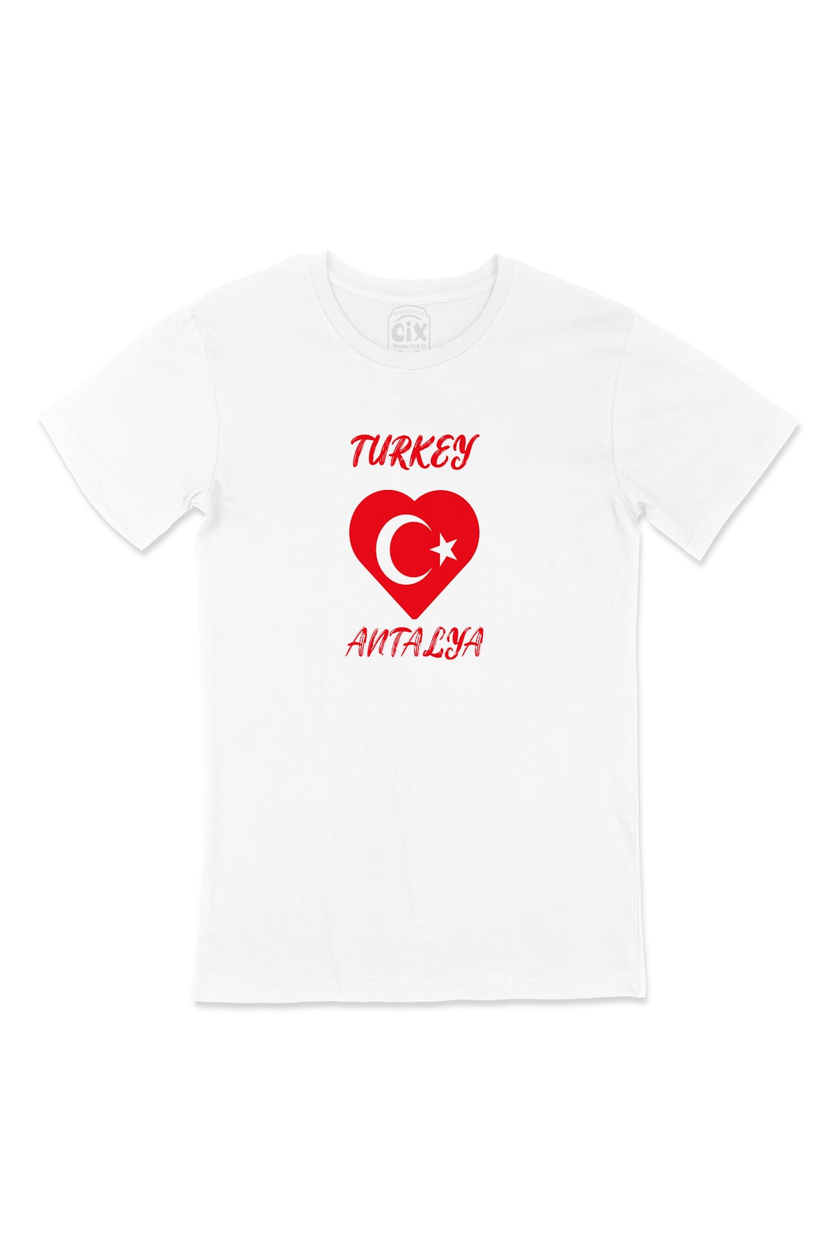 Antalya Türkiye Bayraklı Kalpli Tişört