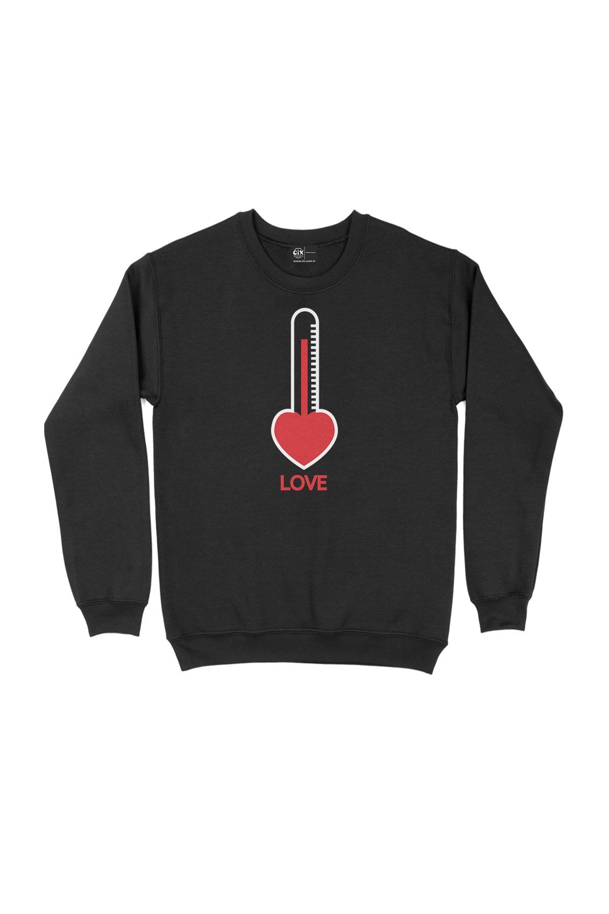 Aşk Dereceli Siyah Sweatshirt