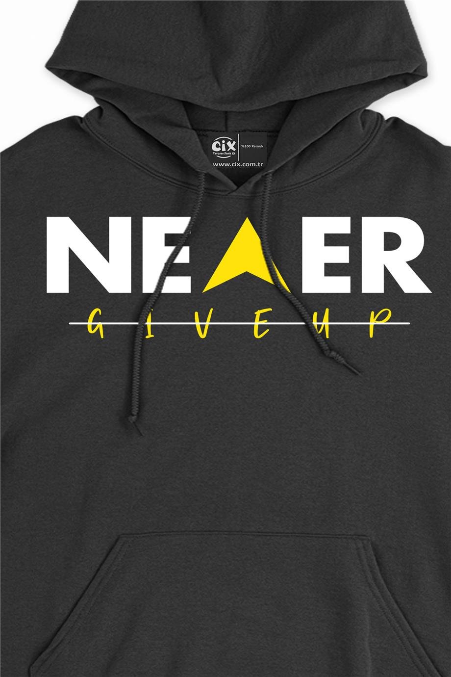 Asla Pes Etme Kapşonlu Sweatshirt Hoodie Asla Pes Etme Kapşonlu Sweatshirt Hoodie - Ücretsiz Kargo
