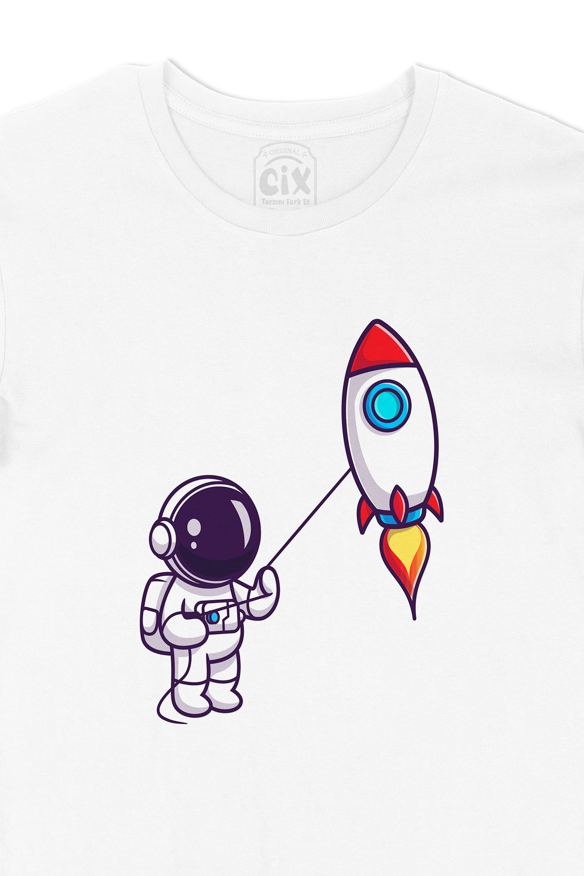 Astronot ve Roket Tişört