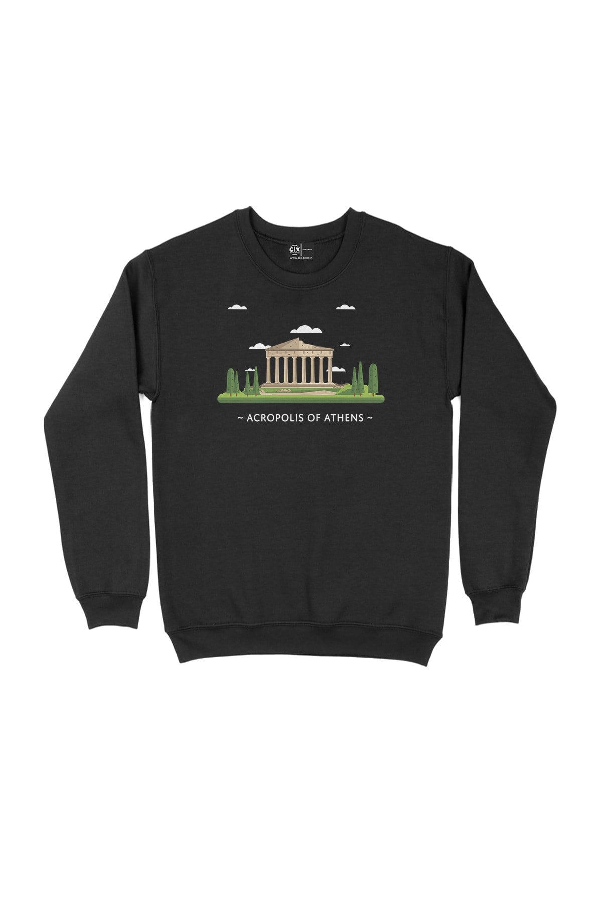 Atina Akropolis Siyah Sweatshirt