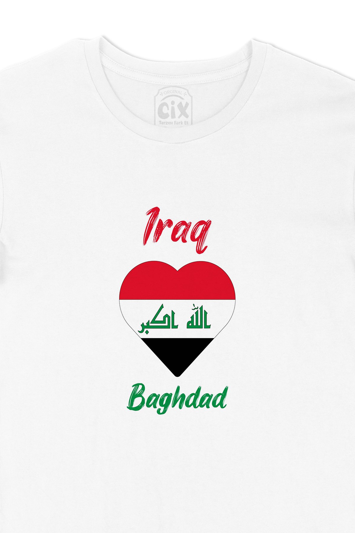 Bağdat Irak Bayraklı Kalpli Tişört
