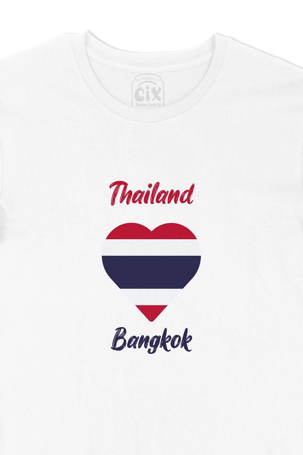 Bangkok Tayland Bayraklı Kalpli Tişört