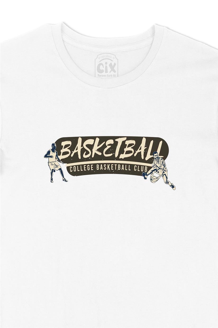 Basketbol Kolej Club Beyaz Tişört