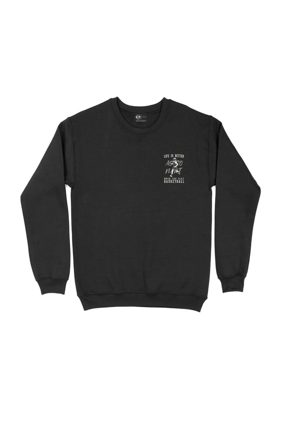 Basketçi Astronot Cep Tasarım Baskılı Sweatshirt Basketçi Astronot Cep Tasarım Baskılı Sweatshirt - Ücretsiz Kargo