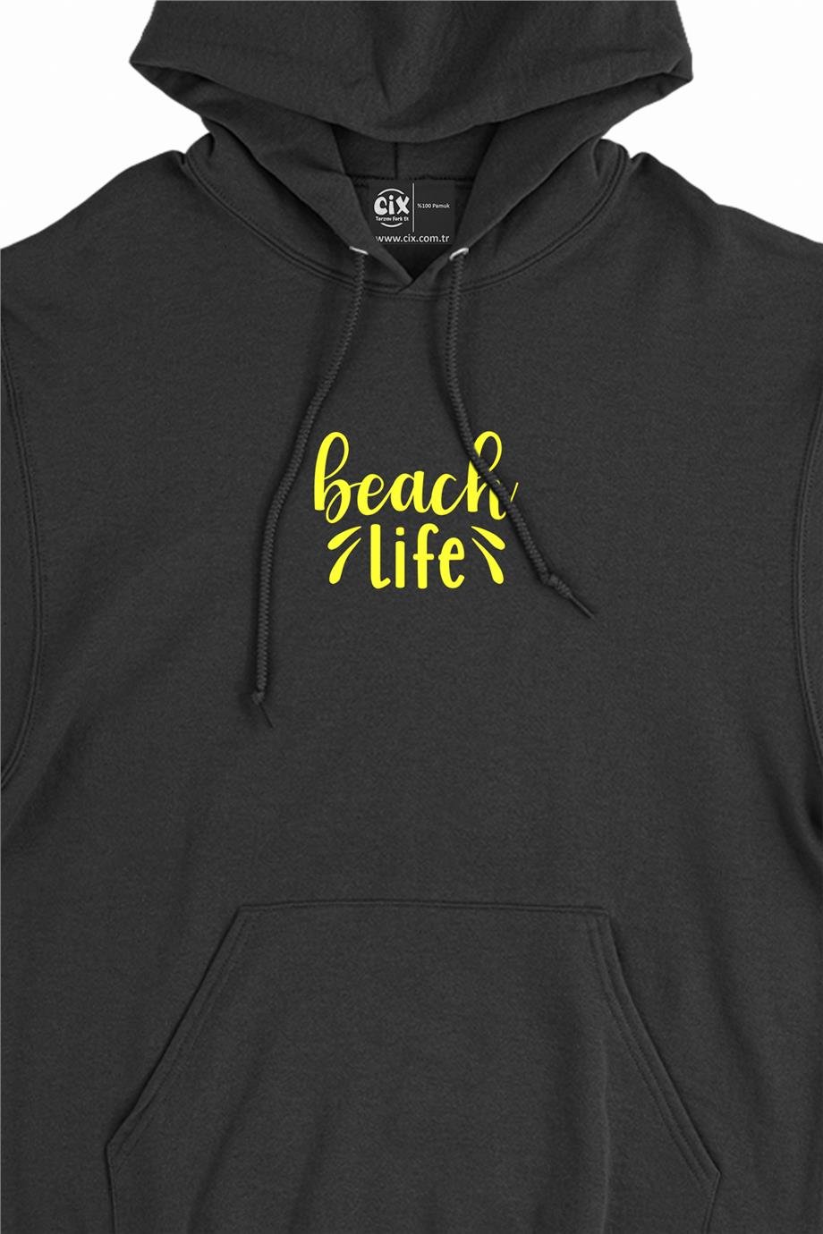 Beach Life Minimal Kapşonlu Sweatshirt Hoodie Beach Life Minimal Kapşonlu Sweatshirt Hoodie - Ücretsiz Kargo