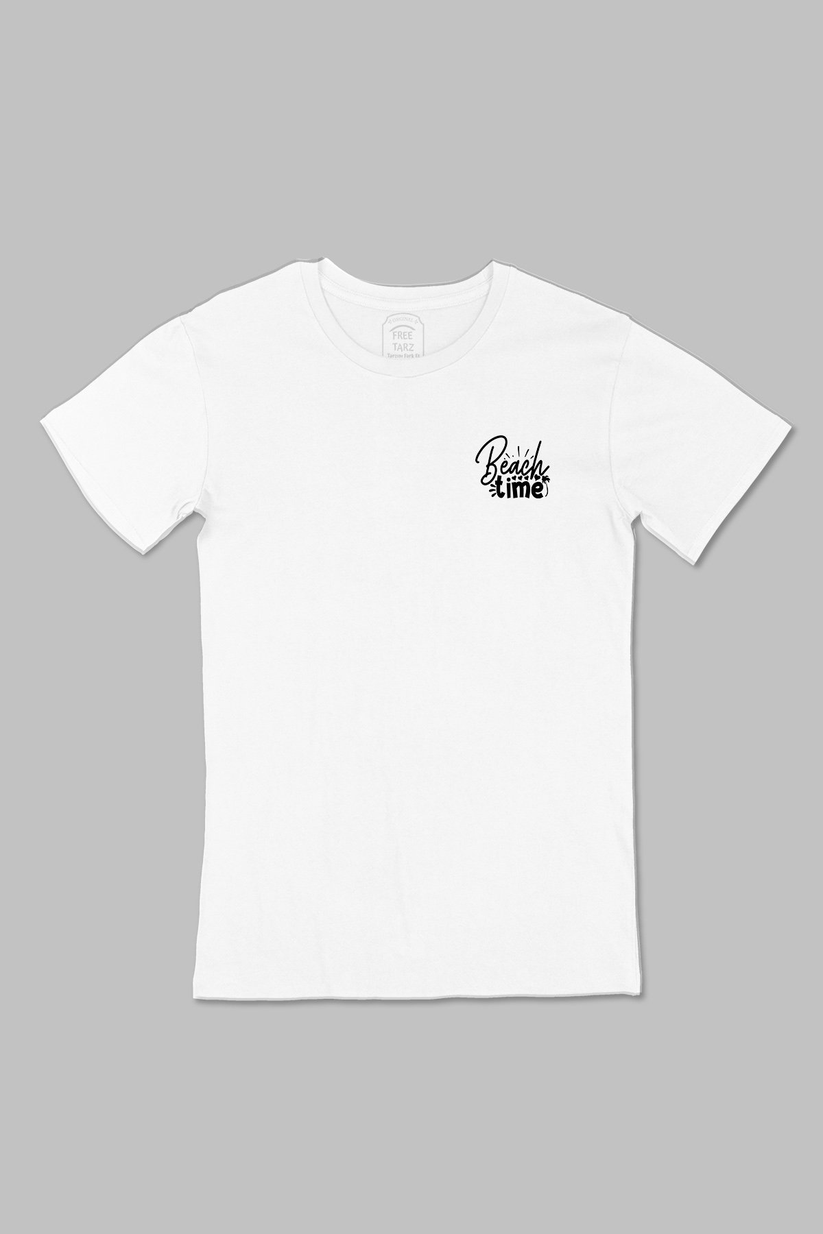 Beach Time Baskılı Cep Tasarım Beyaz Tişört Beach Time Baskılı Cep Tasarım Beyaz Tişört - Ücretsiz Kargo