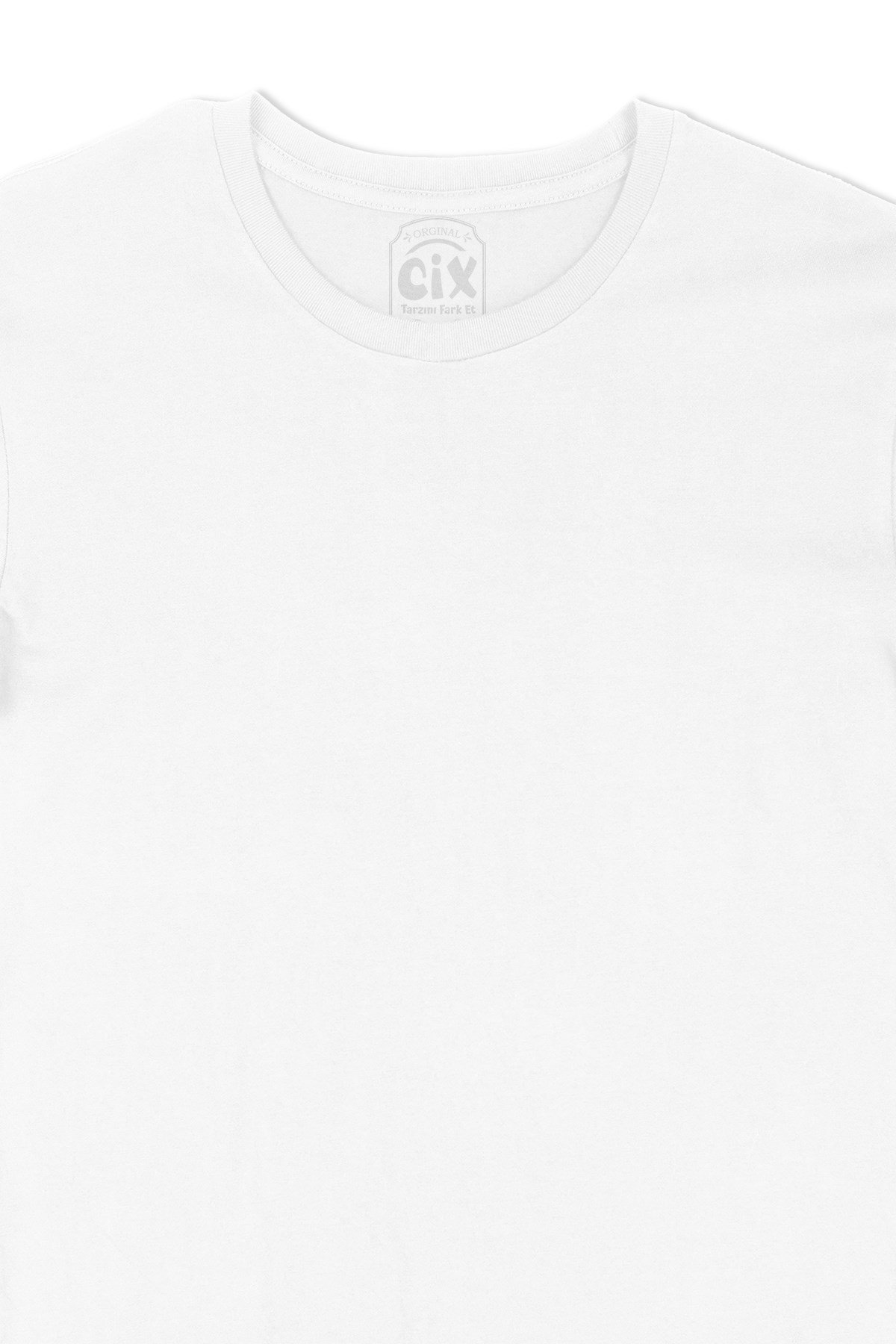 Beyaz Baskısız Düz Unisex Tişört