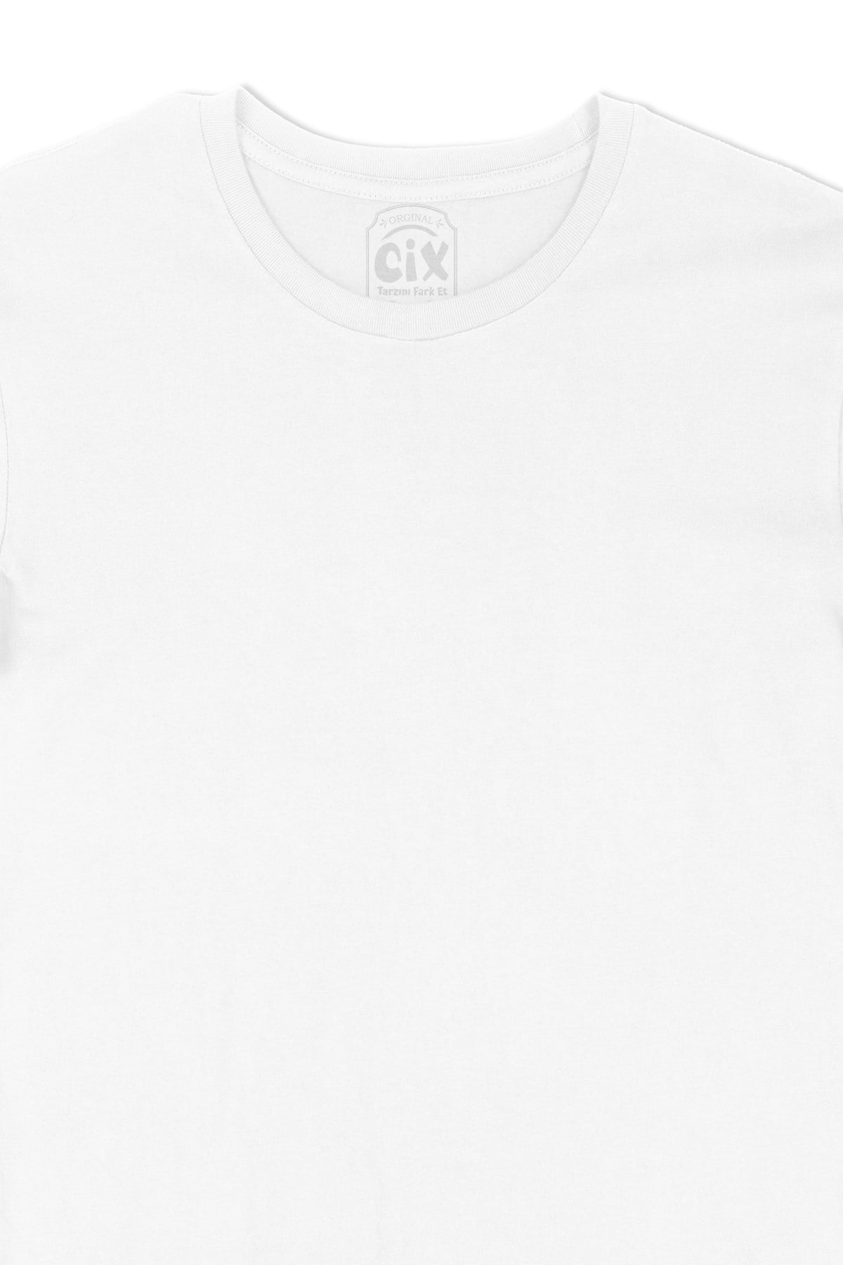 Beyaz Baskısız Düz Unisex Tişört