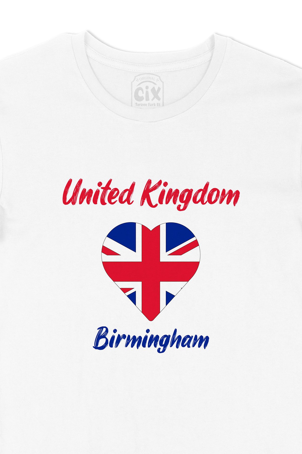 Birmingham İngiltere Bayraklı Kalpli Tişört