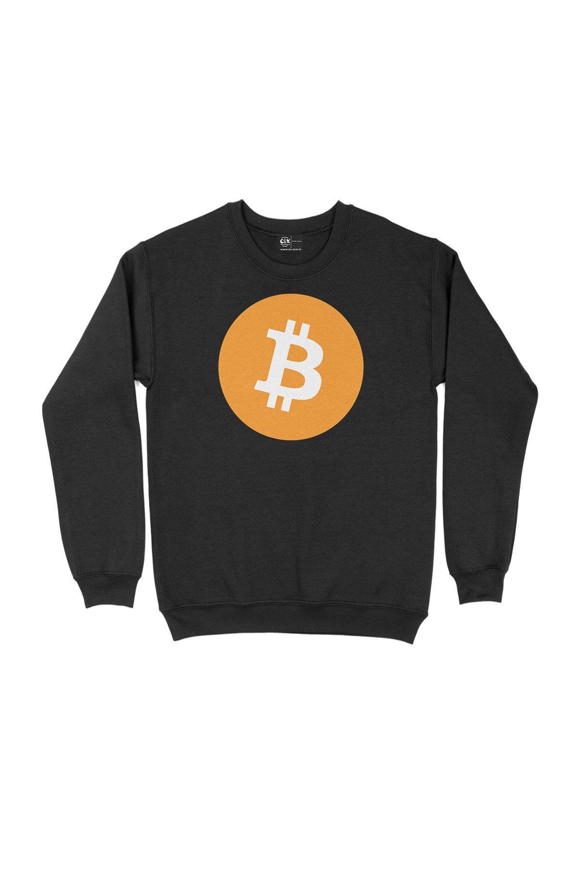 Bitcoin Logolu Siyah Sweatshirt