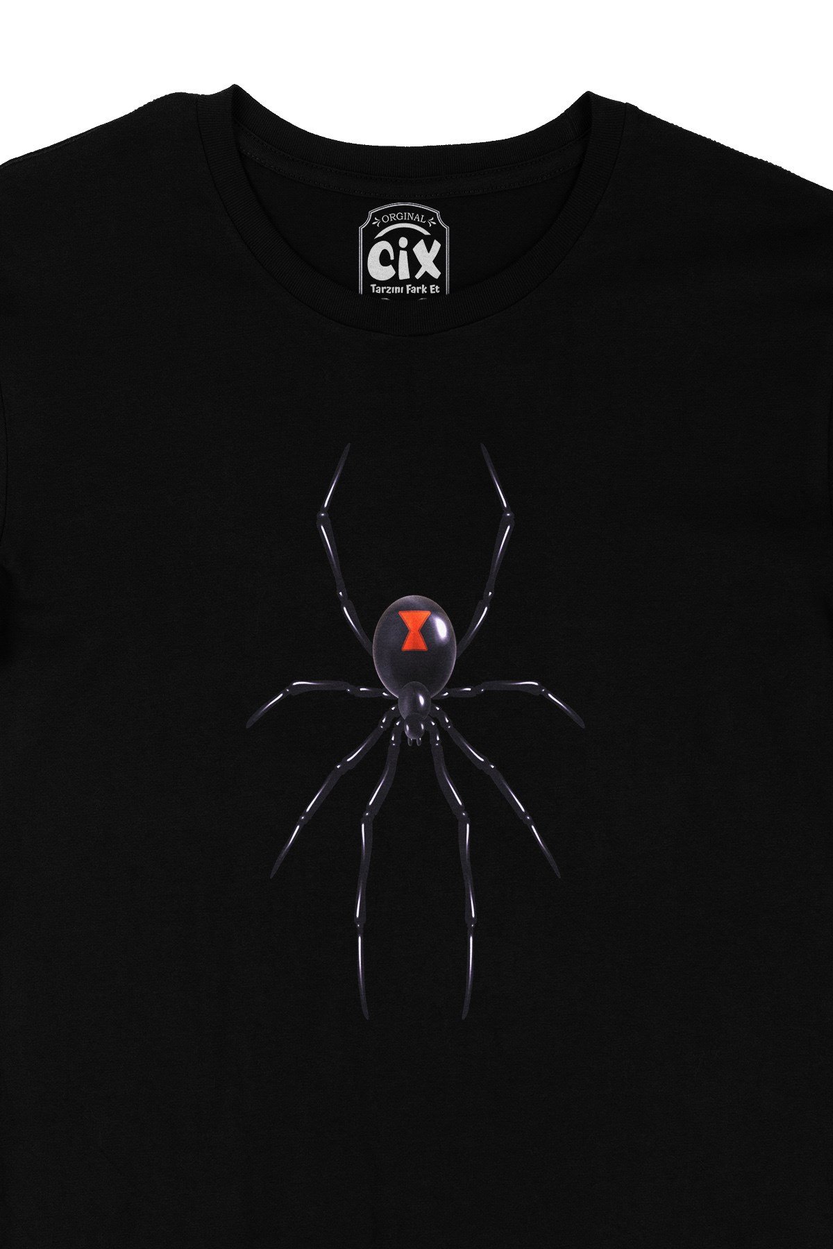 Black Widow Gerçek Örümcek Siyah Tişört