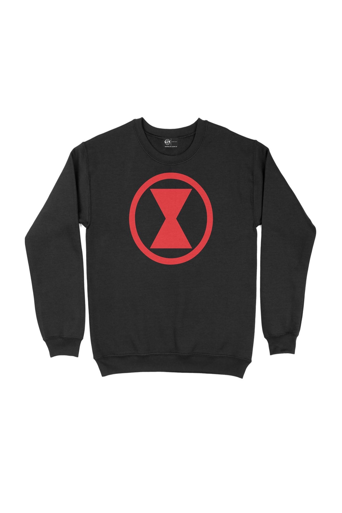 Black Widow Logolu Siyah Sweatshirt