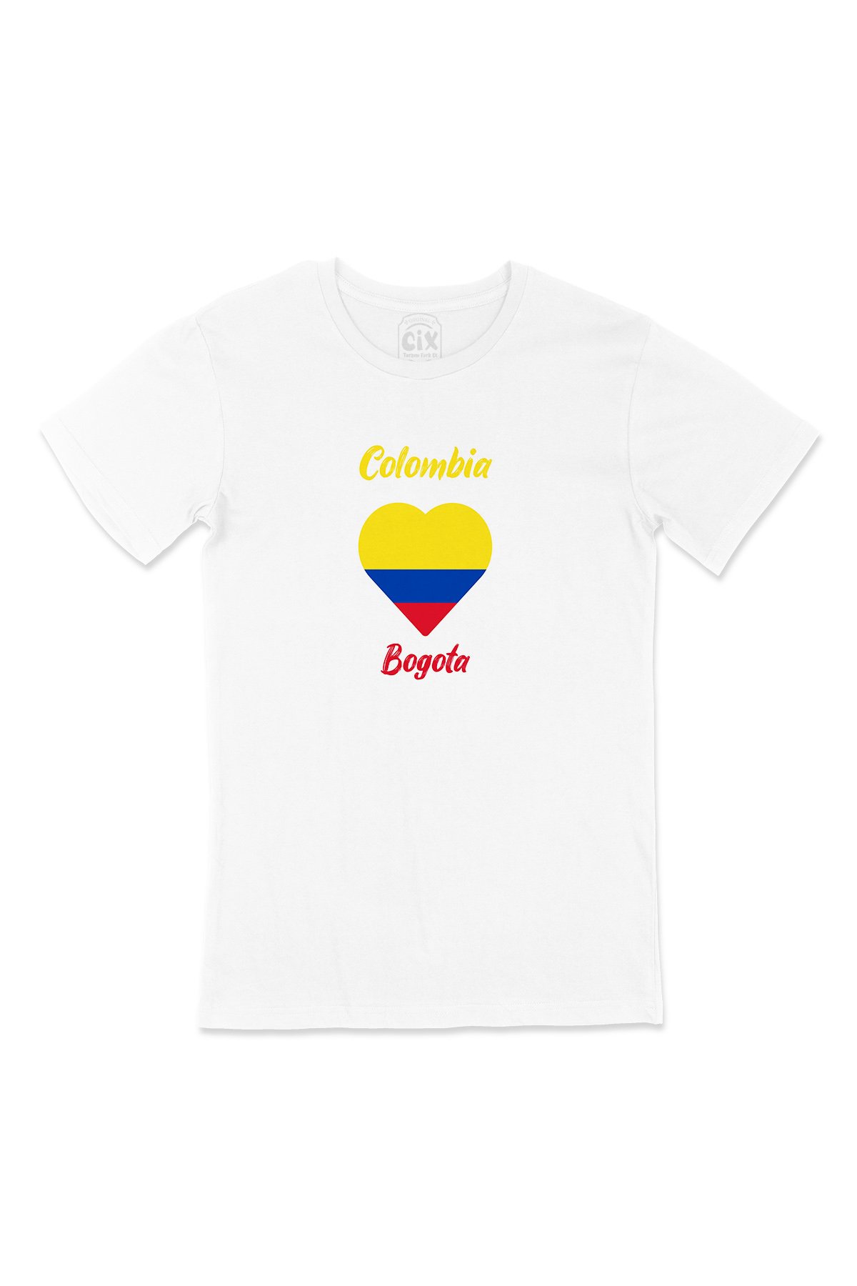 Bogota Kolombiya Bayraklı Kalpli Tişört