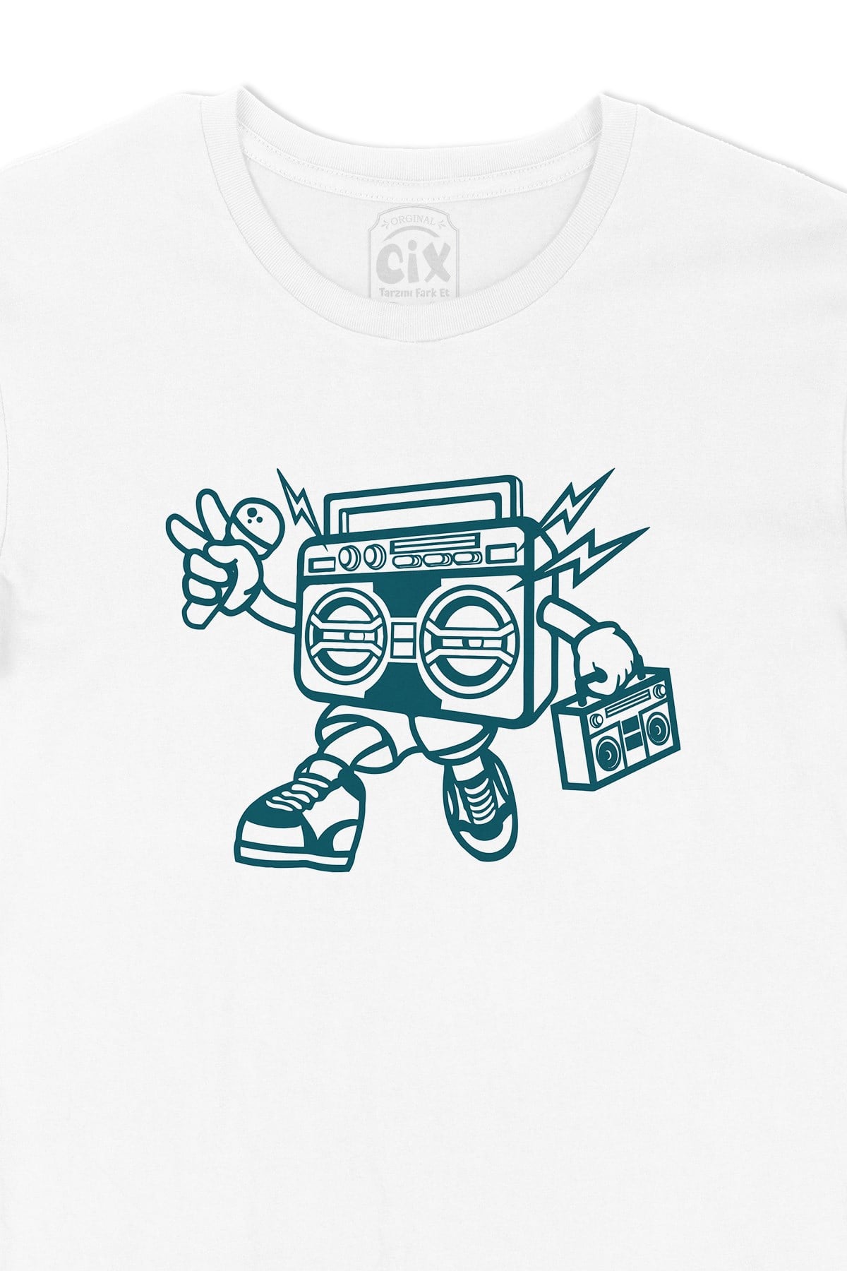 Boom Box Siyah Robot Tişört