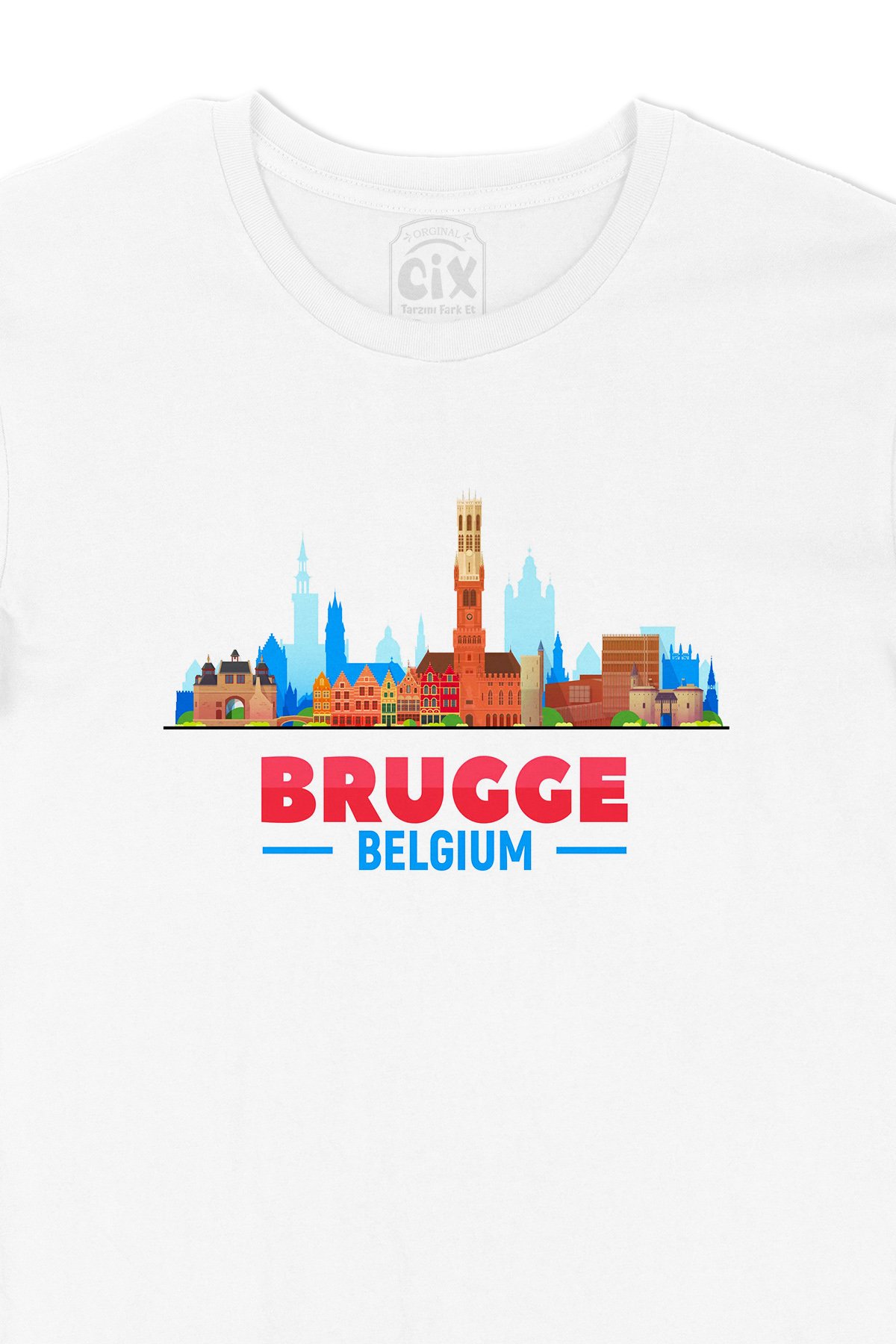 Brugge Belçika Manzaralı Tişört