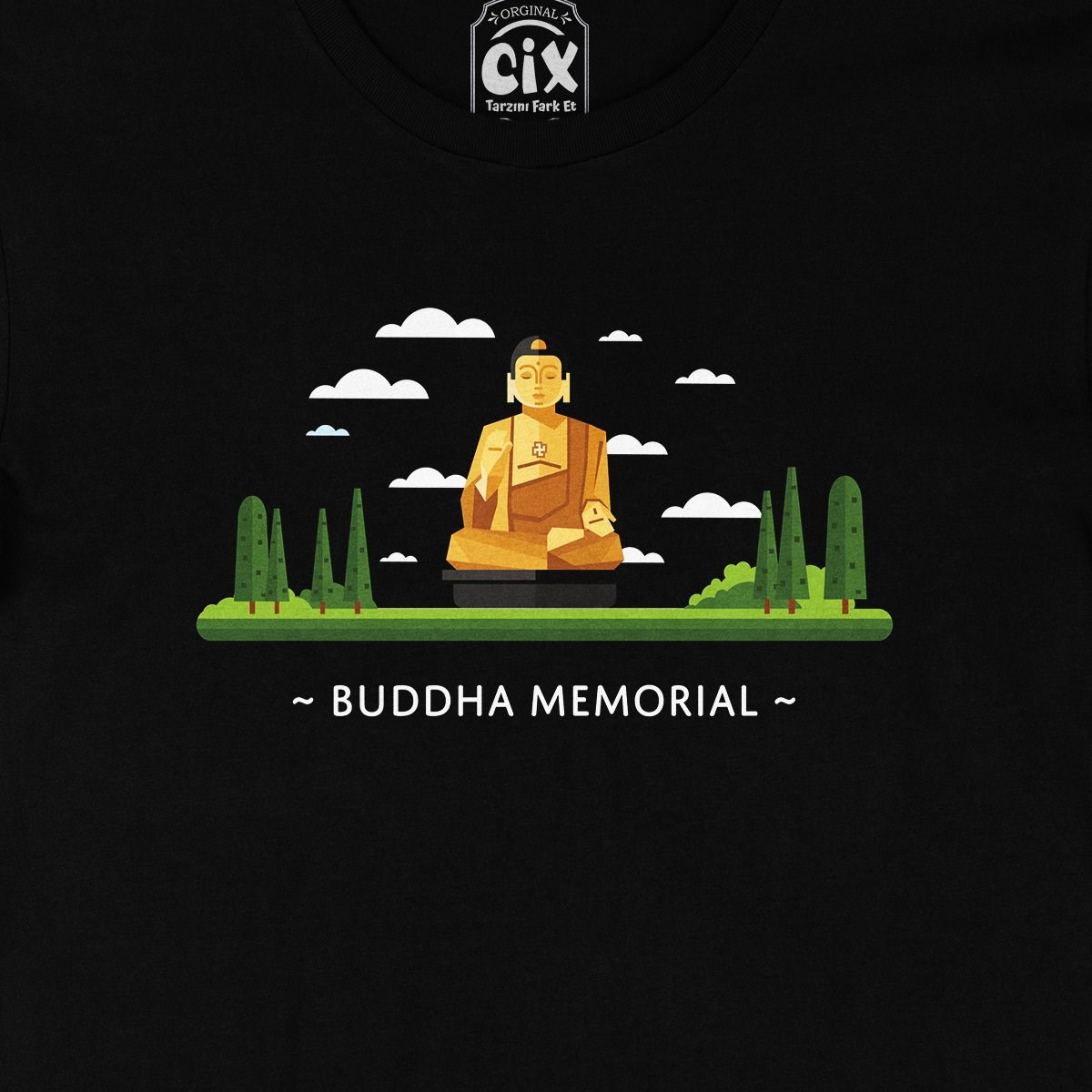 Buda Anıtı Siyah Tişört