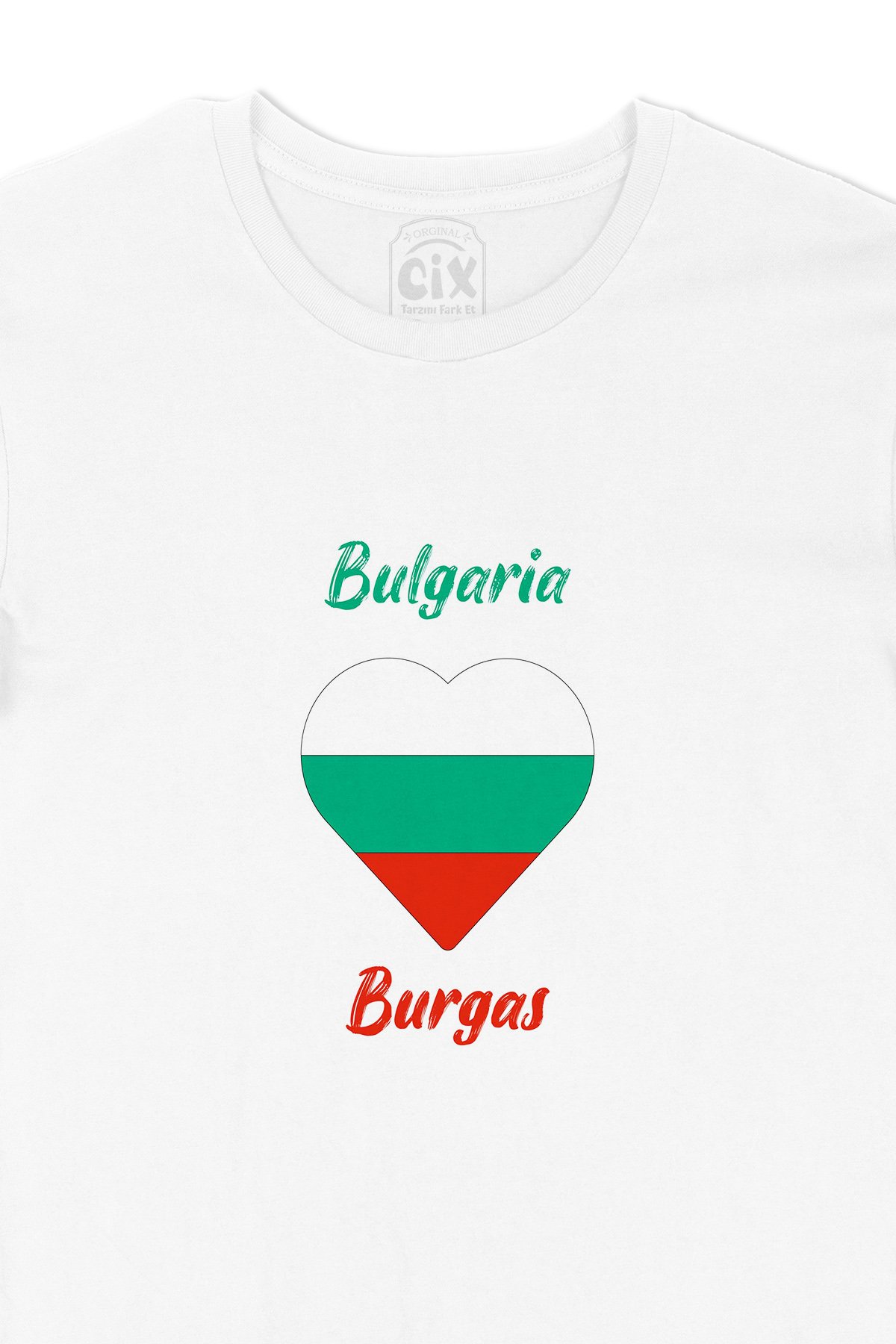 Burgaz Bulgaristan Bayraklı Kalpli Tişört